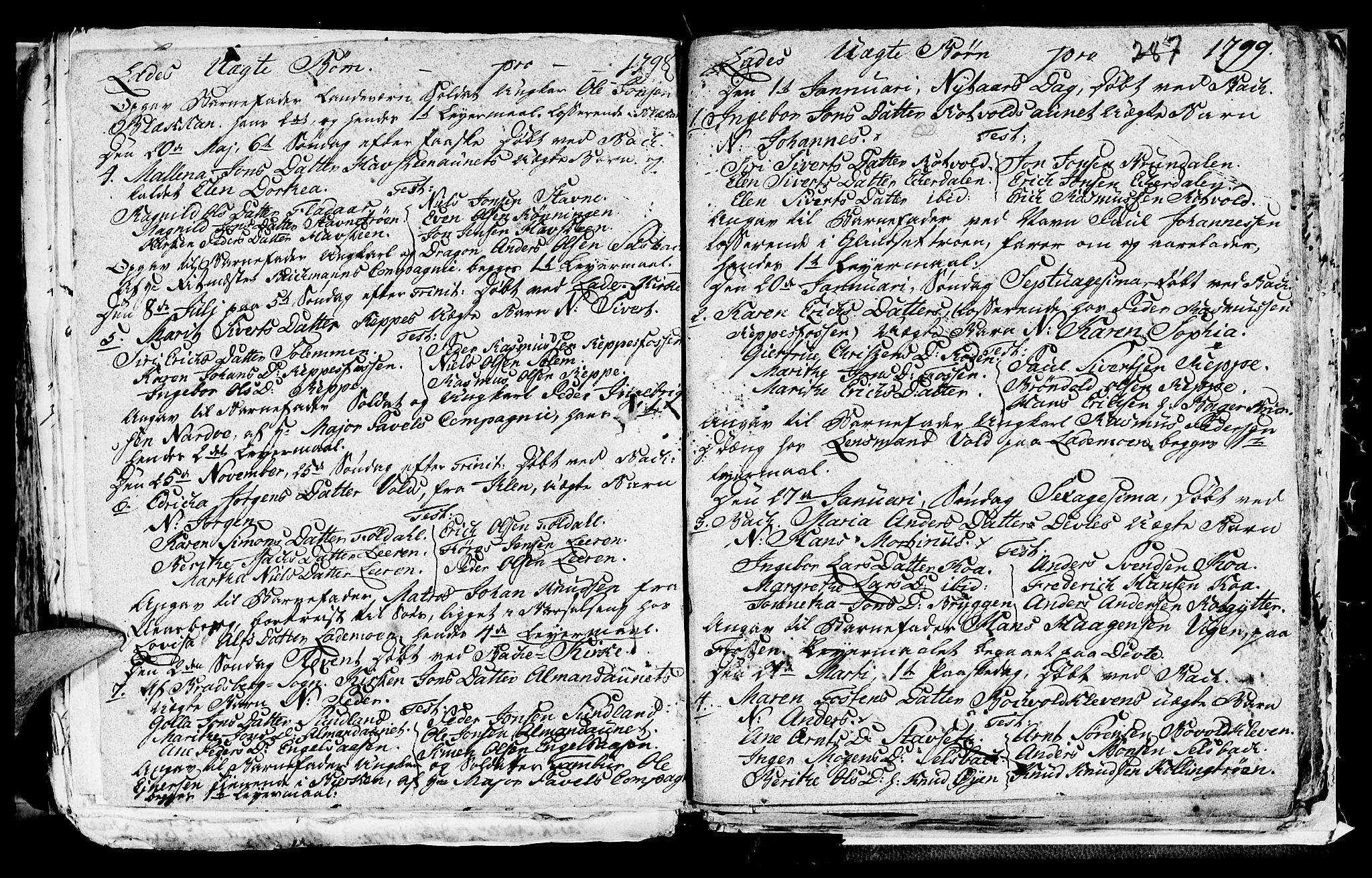 Ministerialprotokoller, klokkerbøker og fødselsregistre - Sør-Trøndelag, SAT/A-1456/606/L0305: Parish register (copy) no. 606C01, 1757-1819, p. 287