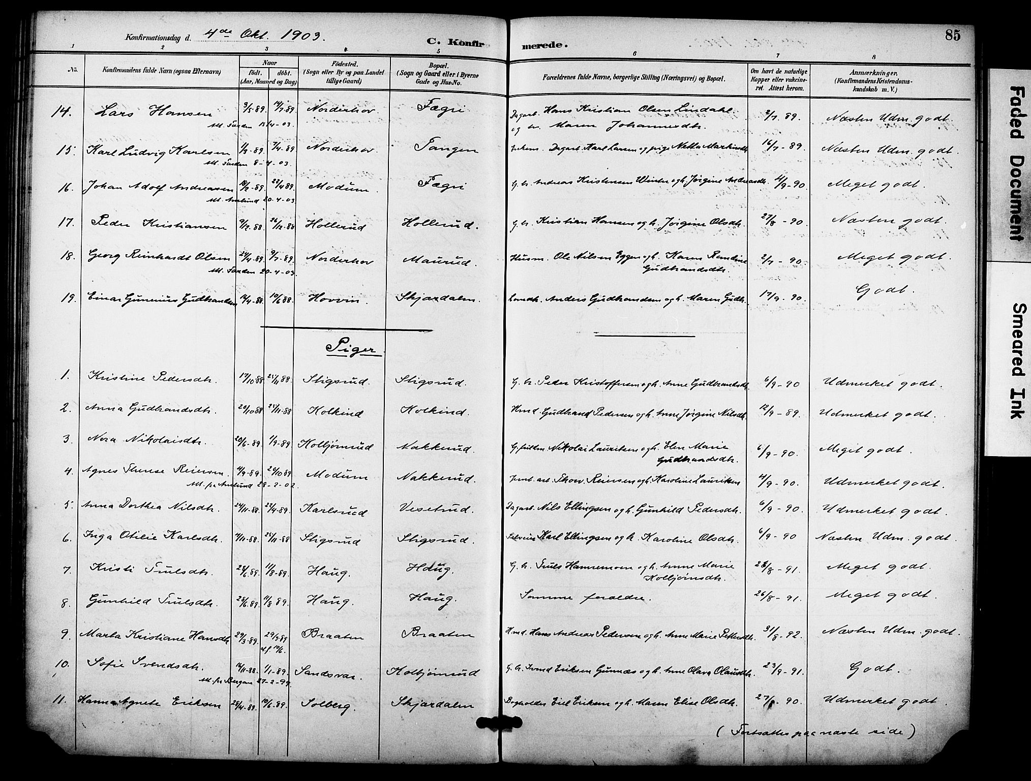 Hole kirkebøker, AV/SAKO-A-228/F/Fb/L0002: Parish register (official) no. II 2, 1892-1906, p. 85