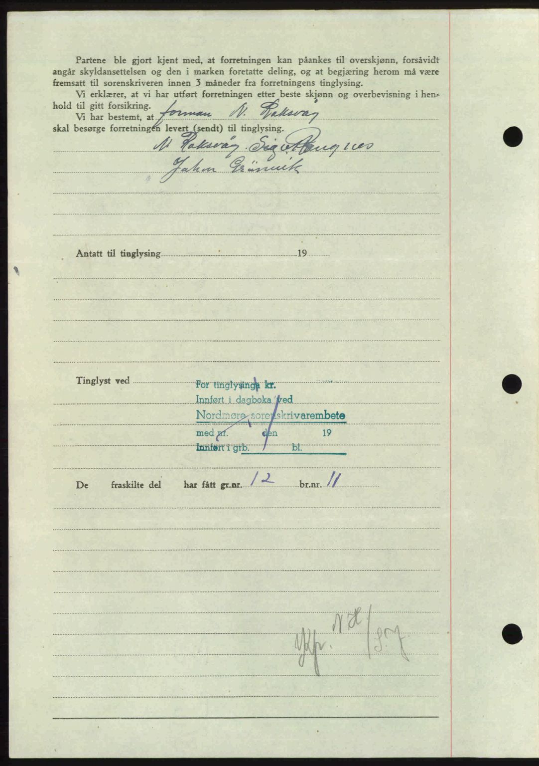 Nordmøre sorenskriveri, AV/SAT-A-4132/1/2/2Ca: Mortgage book no. A107, 1947-1948, Diary no: : 3048/1947