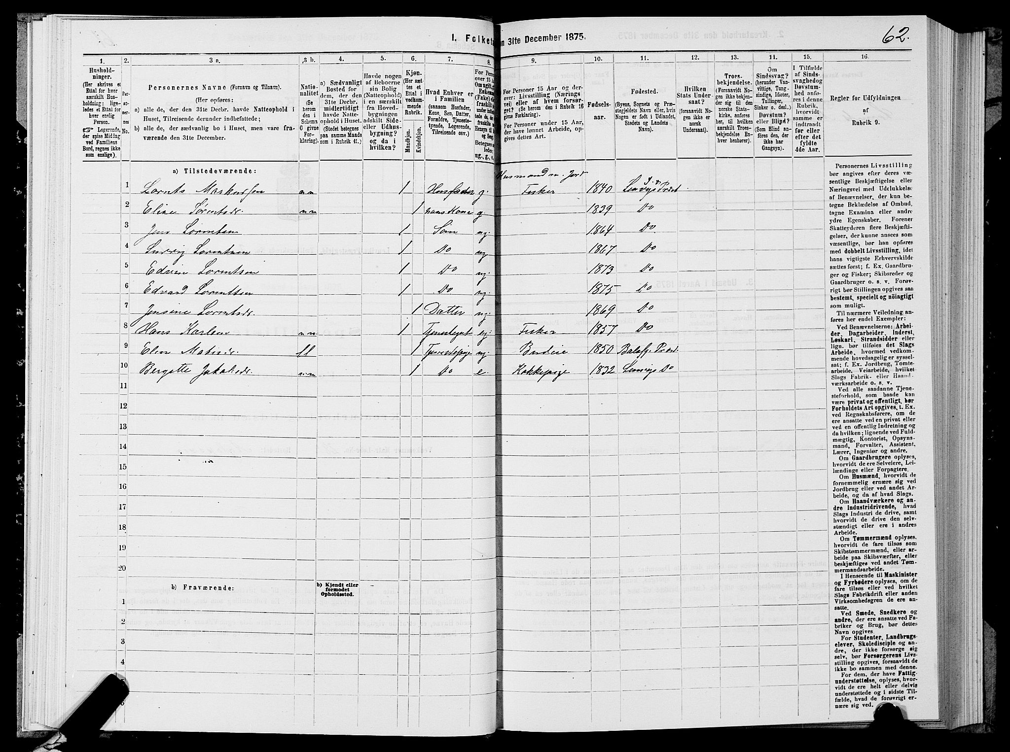 SATØ, 1875 census for 1931P Lenvik, 1875, p. 2062