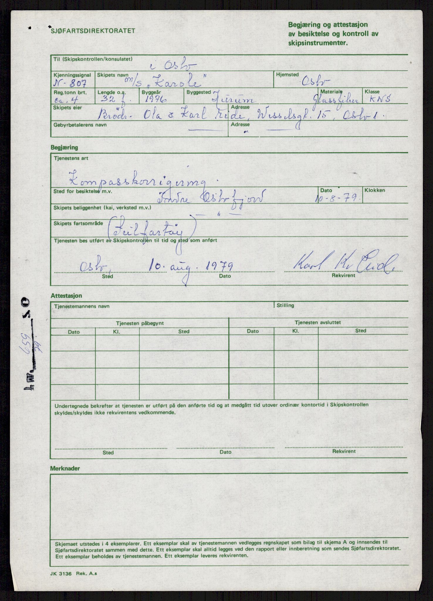 Sjøfartsdirektoratet med forløpere, generelt arkiv, AV/RA-S-1407/D/Du/Duc/L0641/0004: Skipskontrollen - Forskrifter    / Utleiebåter (2 mapper), 1977-1989, p. 552