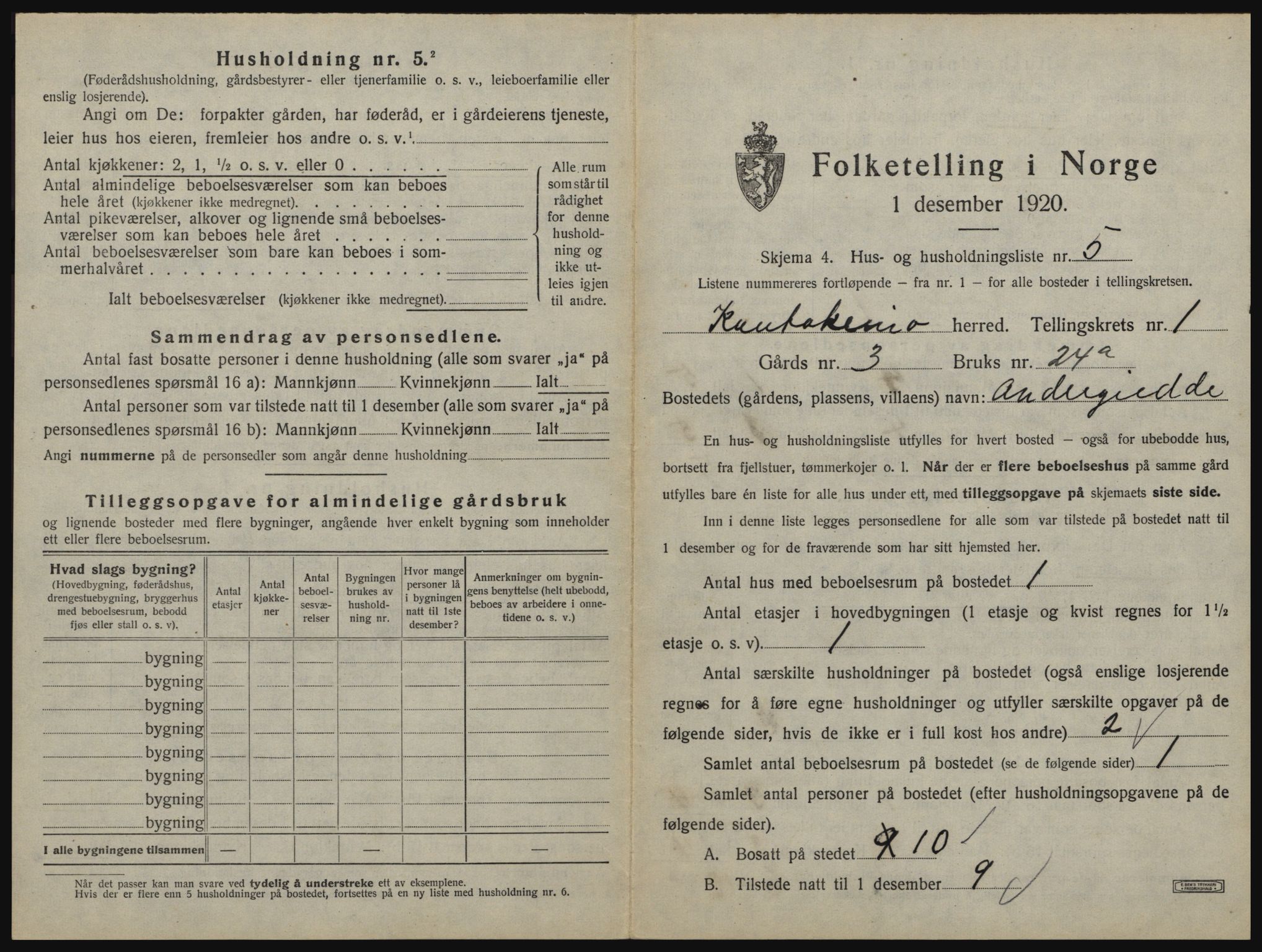 SATØ, 1920 census for Kautokeino, 1920, p. 33