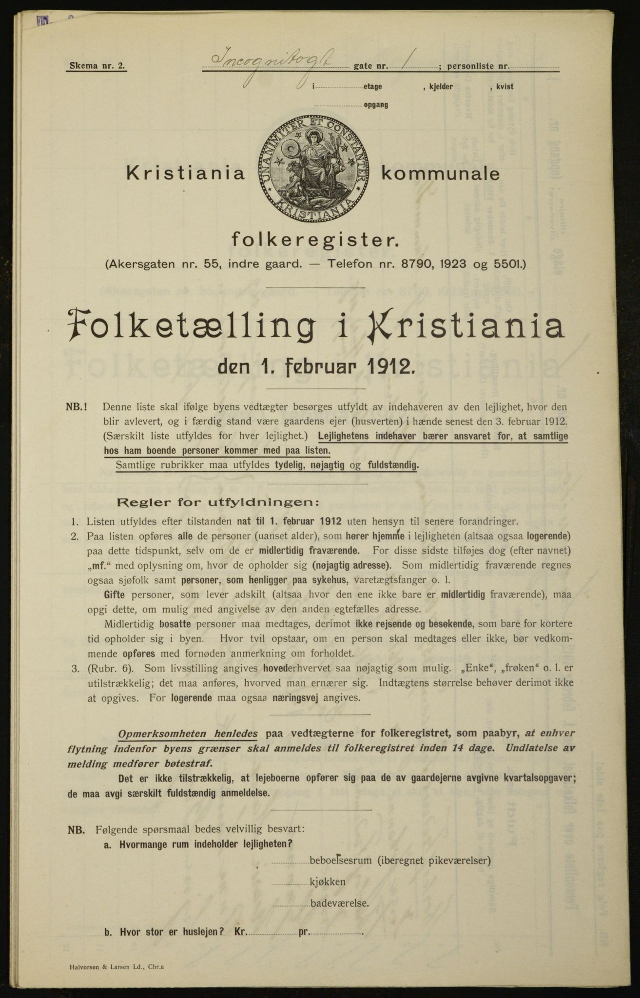 OBA, Municipal Census 1912 for Kristiania, 1912, p. 44365