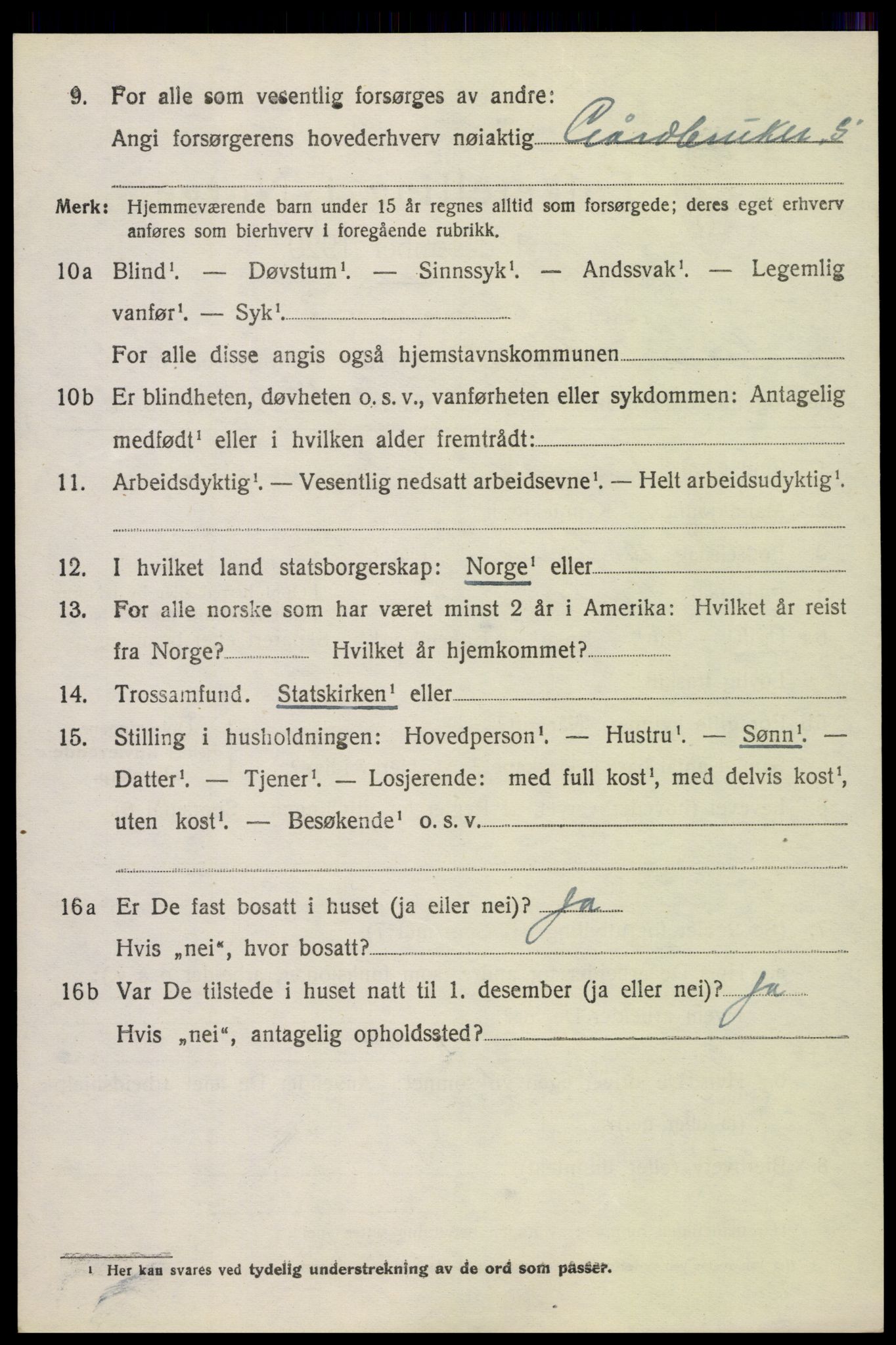 SAH, 1920 census for Nord-Fron, 1920, p. 9401