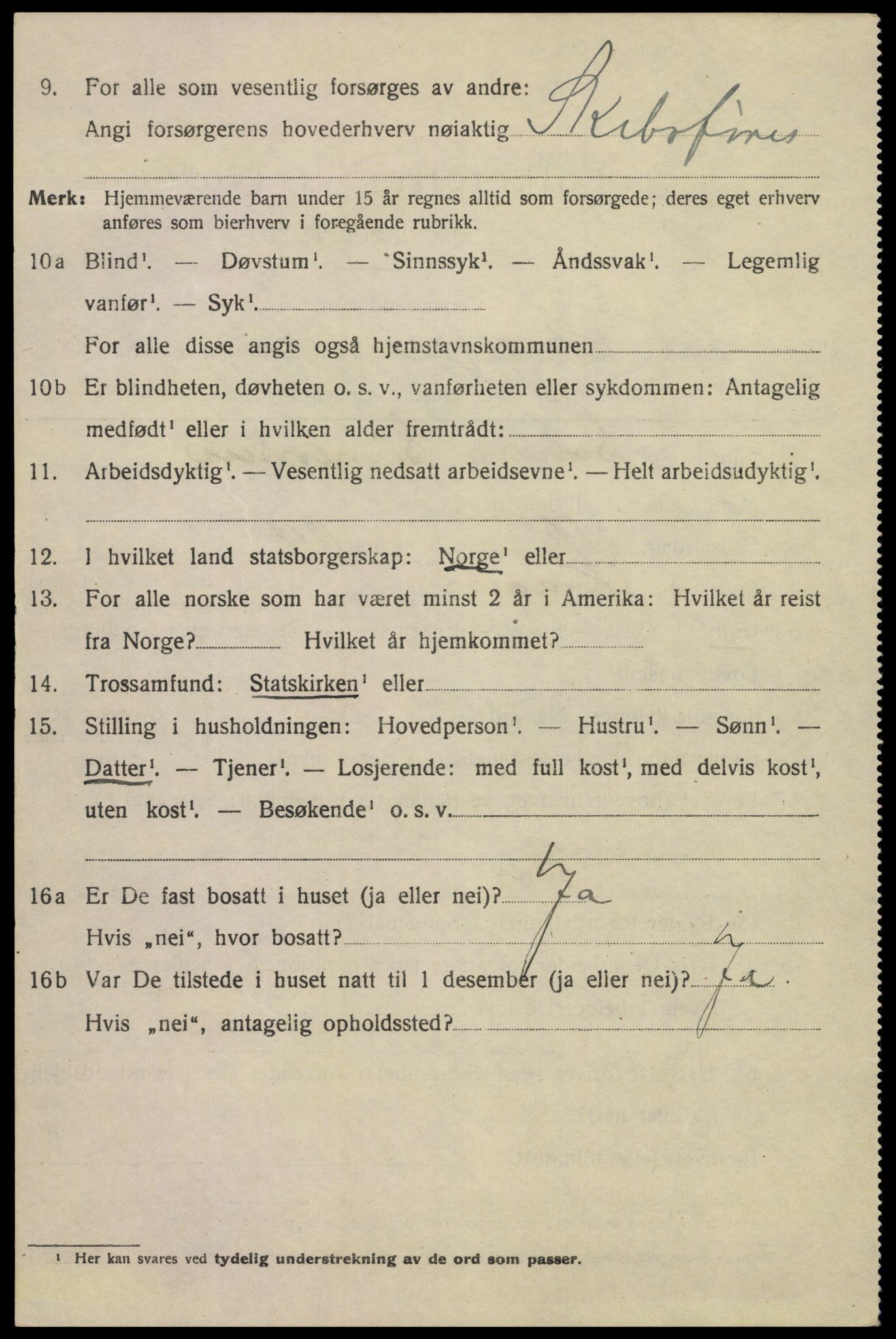 SAKO, 1920 census for Kragerø, 1920, p. 6662