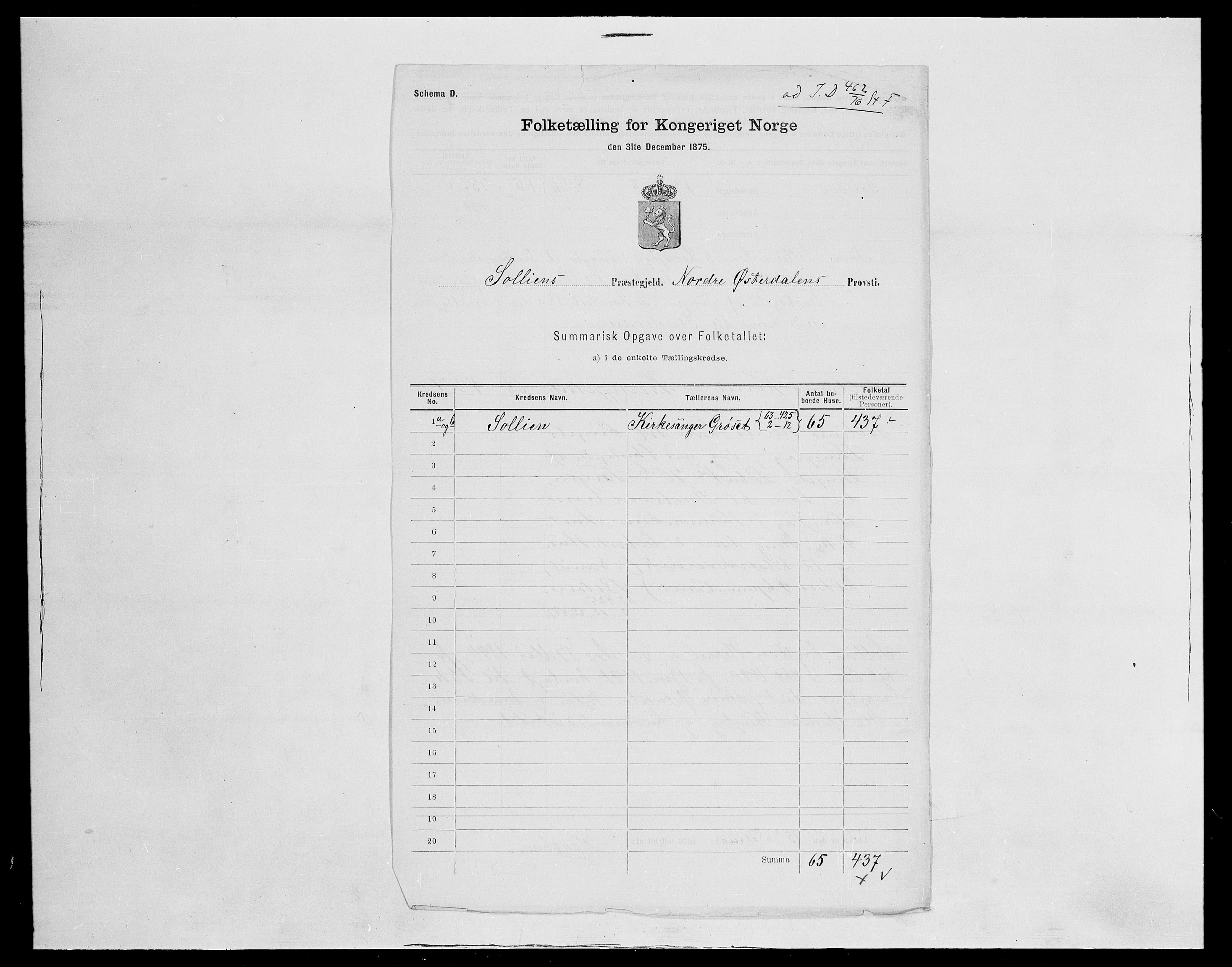 SAH, 1875 census for 0431P Sollia, 1875, p. 5