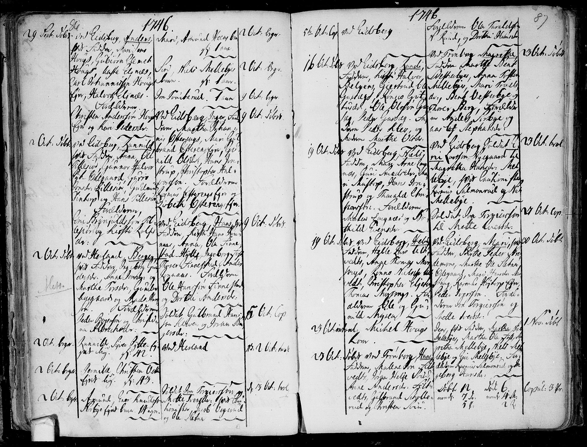 Eidsberg prestekontor Kirkebøker, AV/SAO-A-10905/F/Fa/L0003: Parish register (official) no.  I 3, 1742-1758, p. 86-87