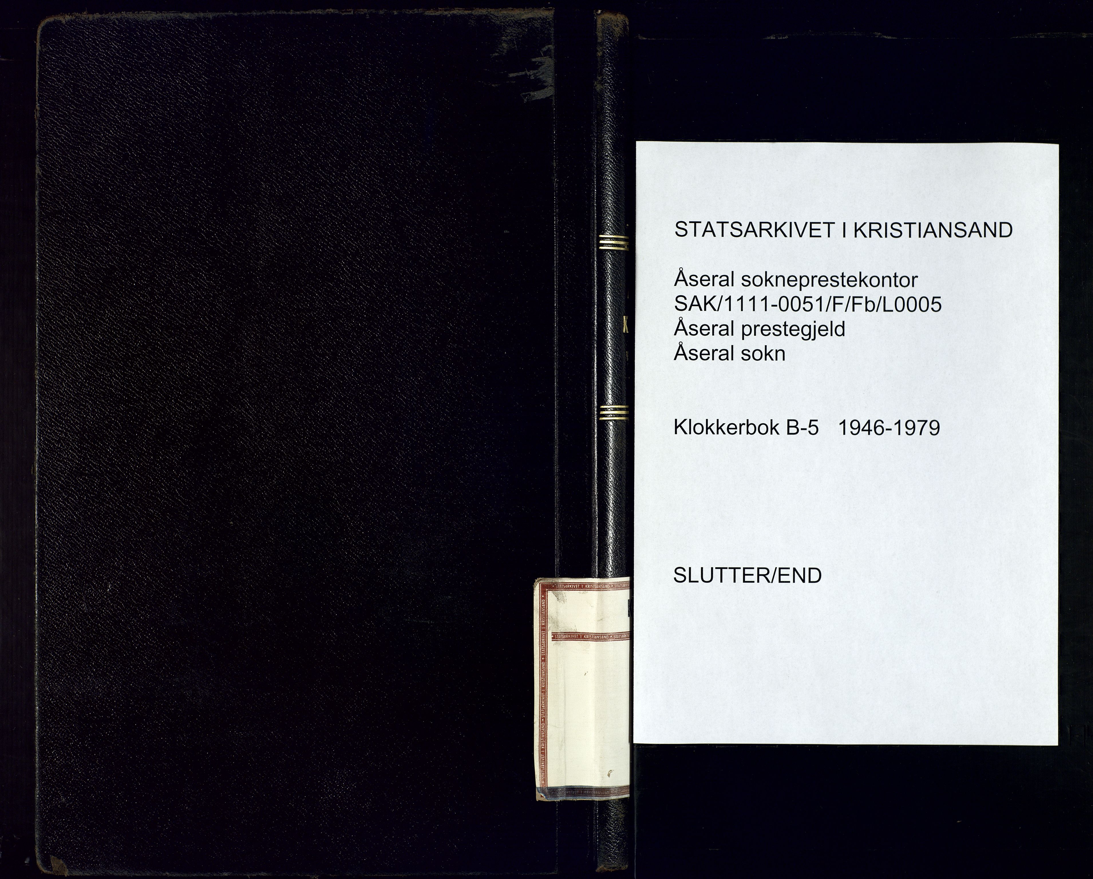 Åseral sokneprestkontor, SAK/1111-0051/F/Fb/L0005: Parish register (copy) no. B-5, 1946-1979