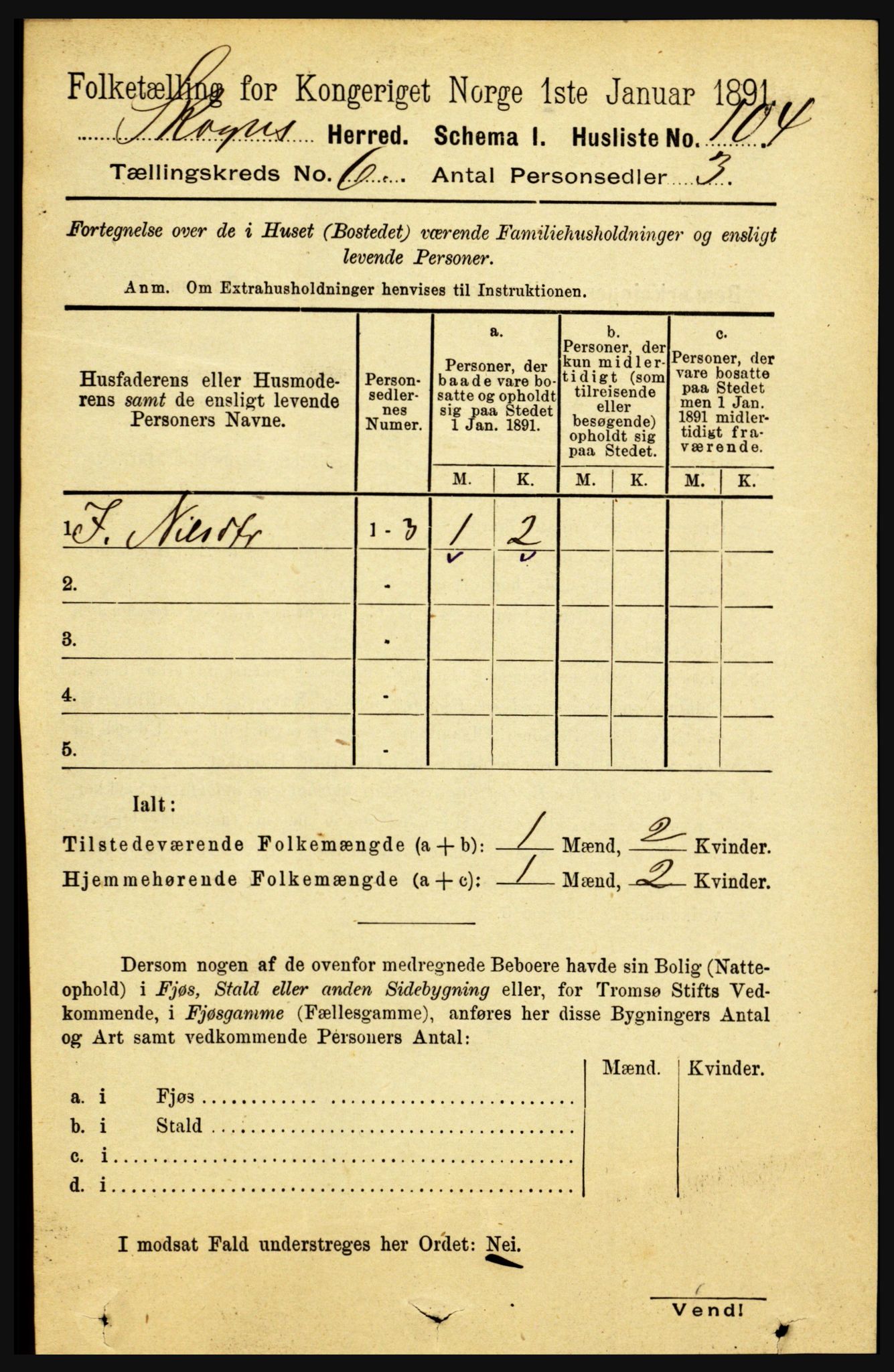 RA, 1891 census for 1719 Skogn, 1891, p. 3452