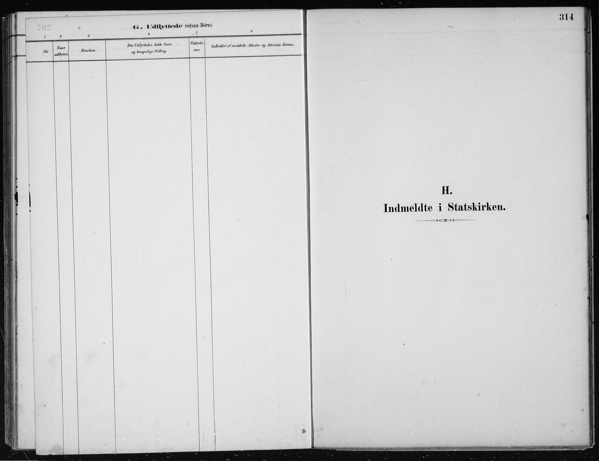 Hosanger sokneprestembete, SAB/A-75801/H/Haa: Parish register (official) no. B  1, 1880-1896, p. 314