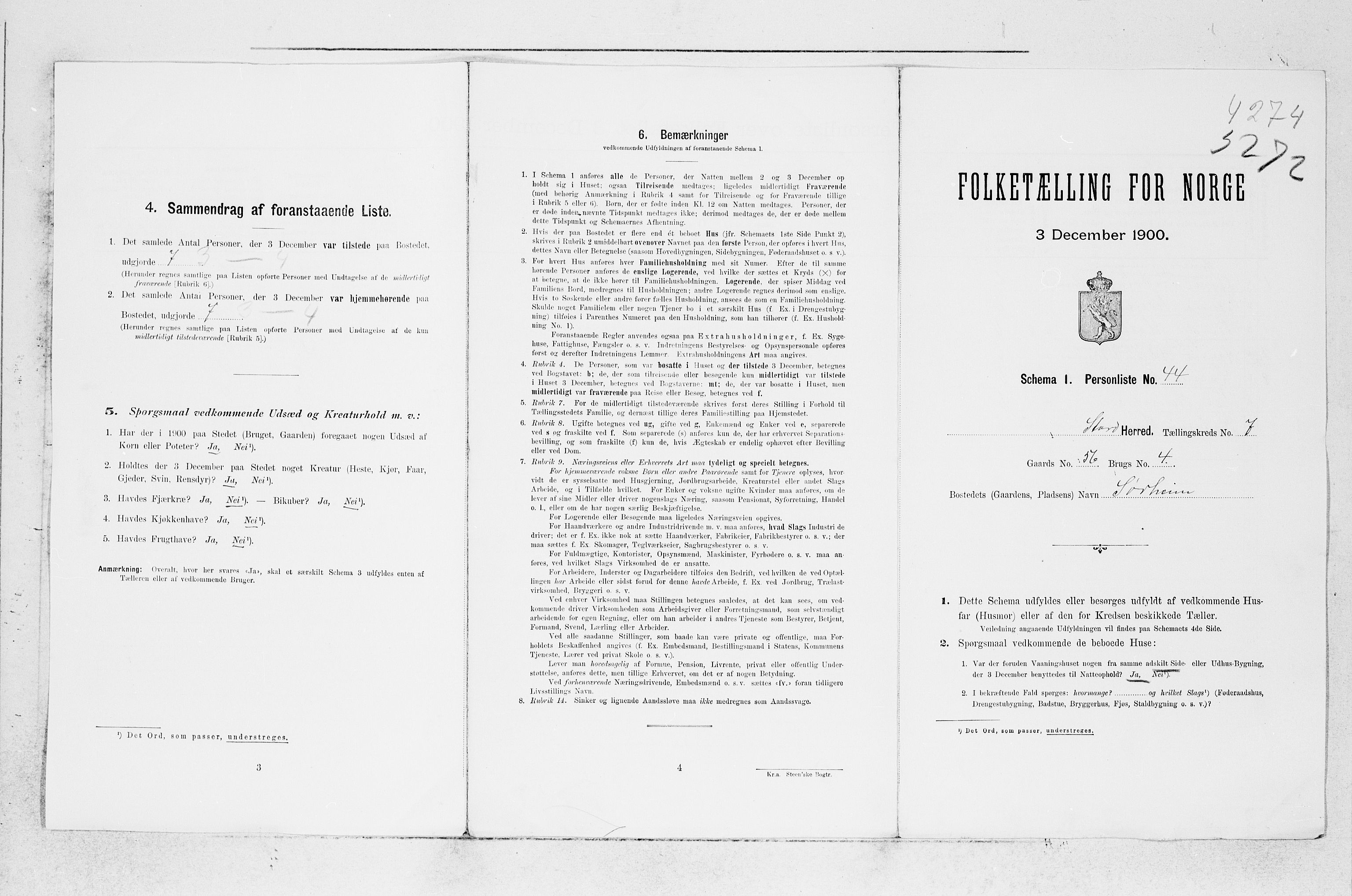 SAB, 1900 census for Stord, 1900, p. 25