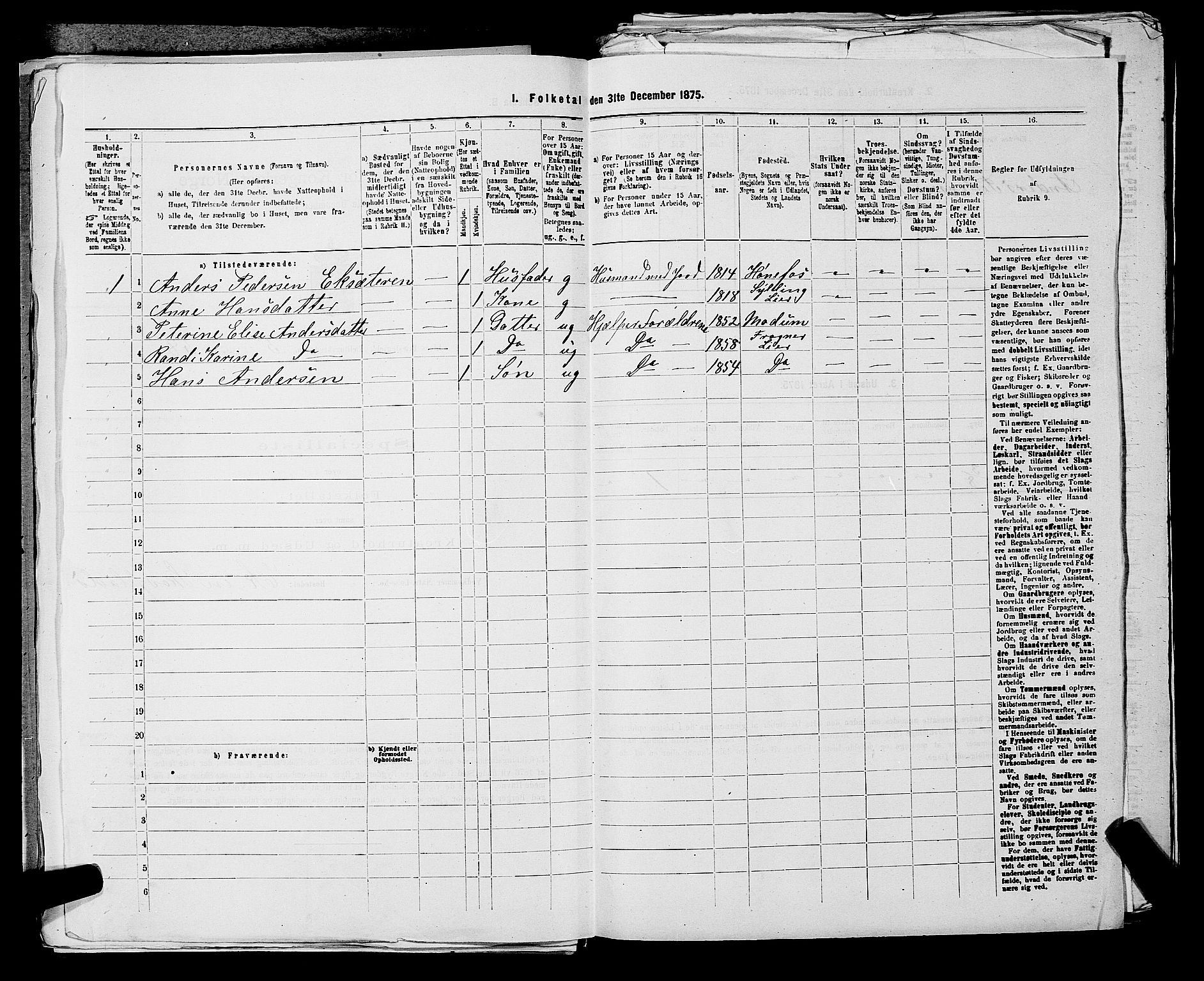 SAKO, 1875 census for 0626P Lier, 1875, p. 936