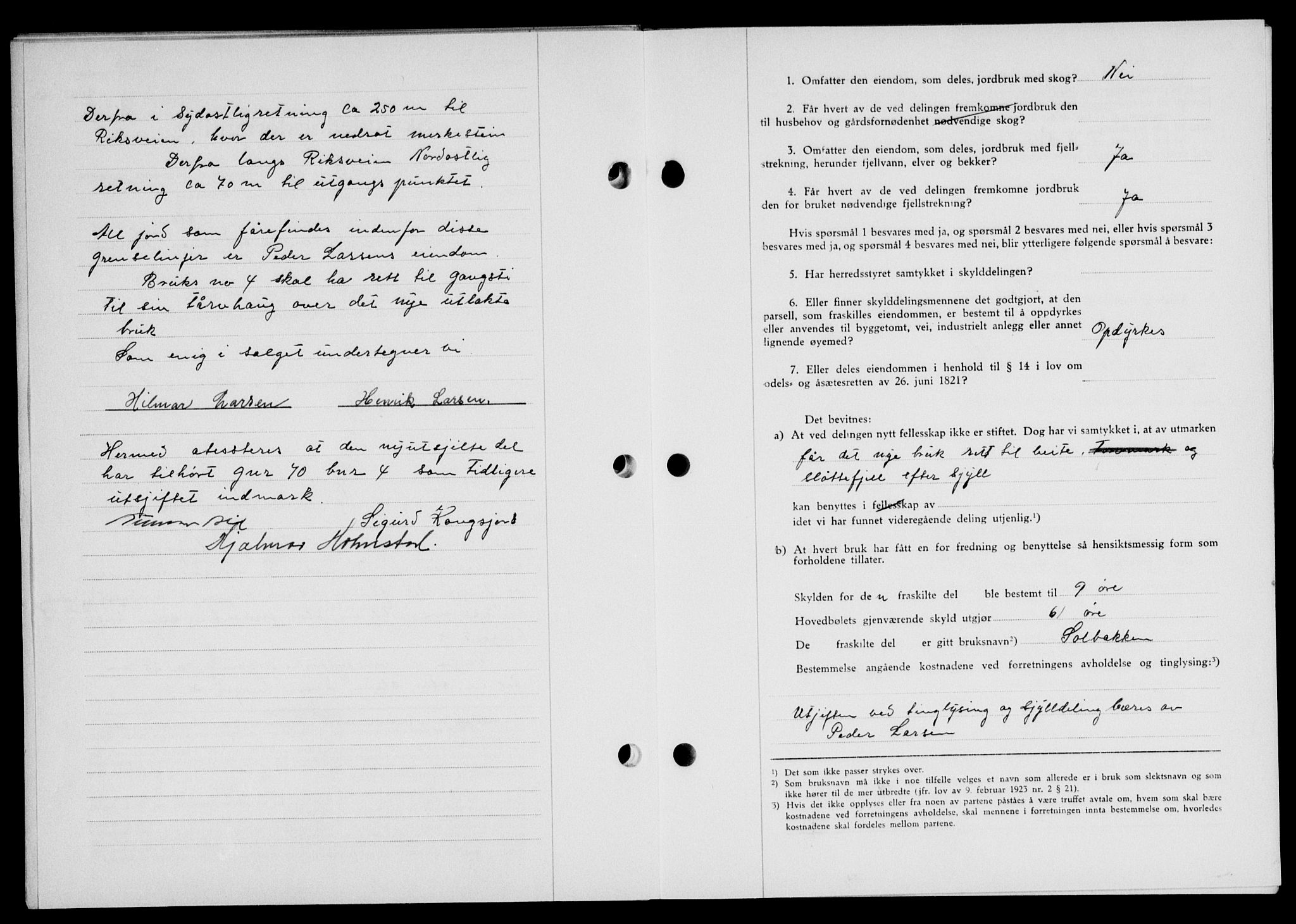 Lofoten sorenskriveri, SAT/A-0017/1/2/2C/L0011a: Mortgage book no. 11a, 1943-1943, Diary no: : 1063/1943