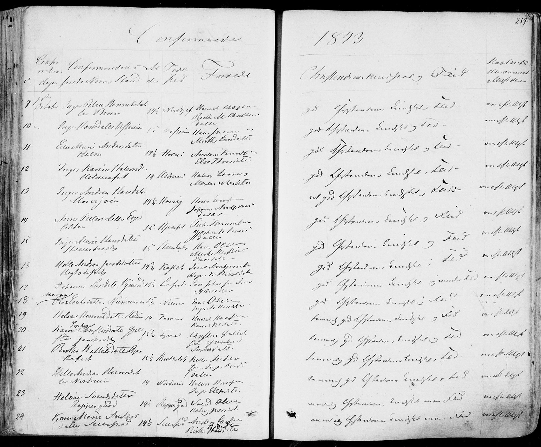 Hedrum kirkebøker, AV/SAKO-A-344/F/Fa/L0005: Parish register (official) no. I 5, 1835-1848, p. 219