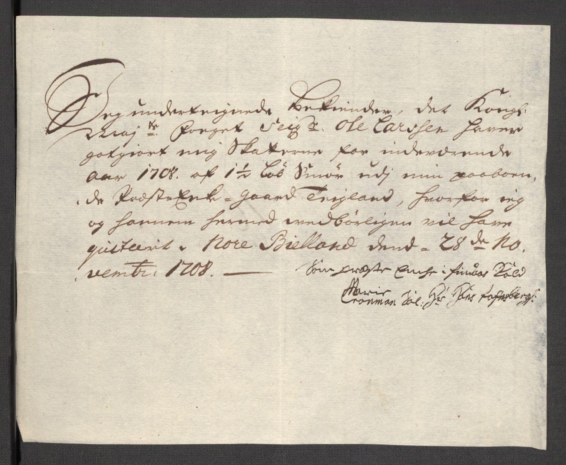 Rentekammeret inntil 1814, Reviderte regnskaper, Fogderegnskap, AV/RA-EA-4092/R48/L2985: Fogderegnskap Sunnhordland og Hardanger, 1708, p. 277