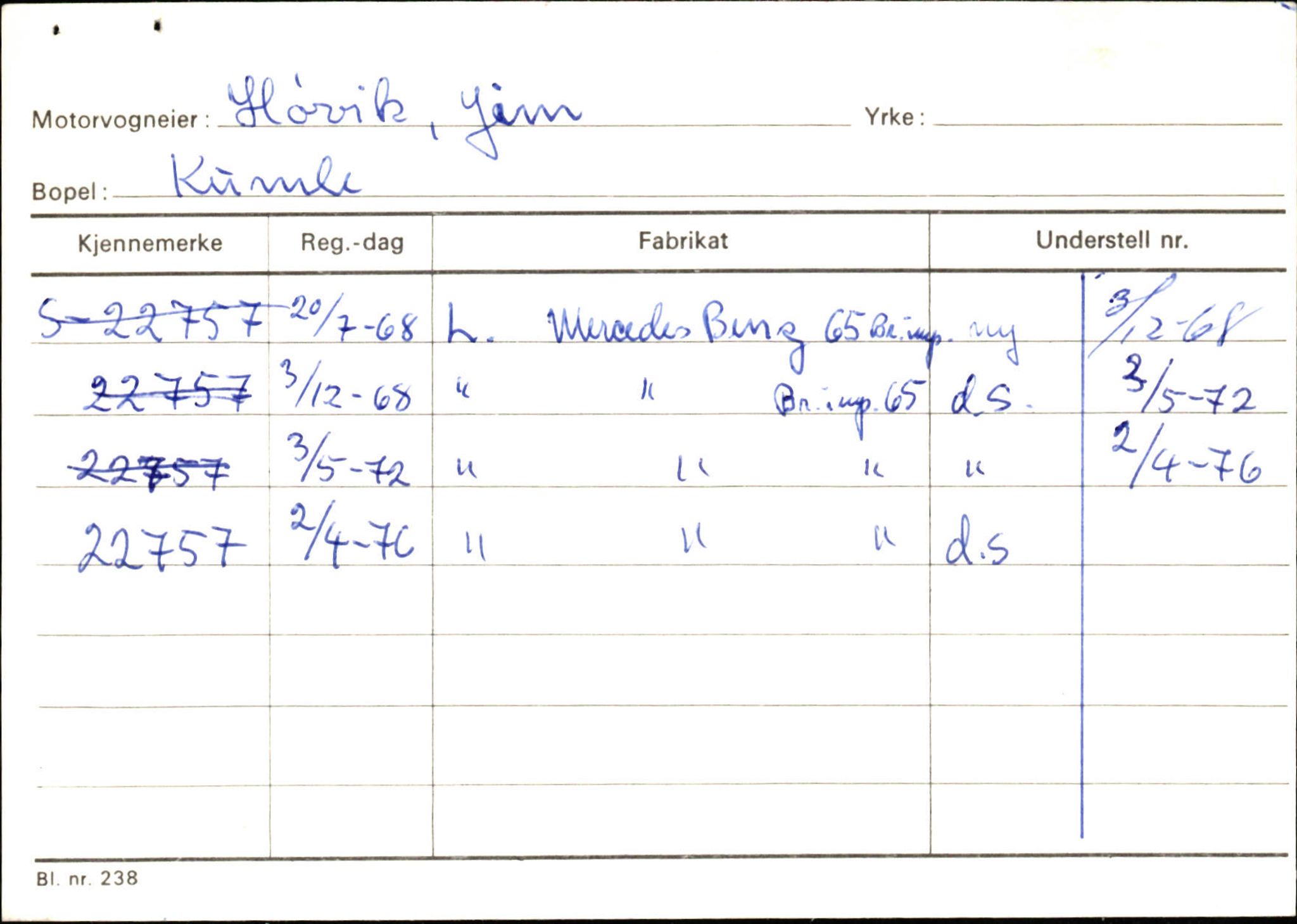 Statens vegvesen, Sogn og Fjordane vegkontor, SAB/A-5301/4/F/L0132: Eigarregister Askvoll A-Å. Balestrand A-Å, 1945-1975, p. 620