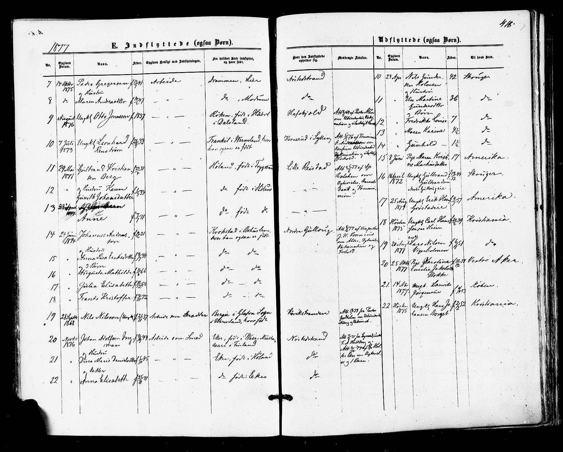 Lier kirkebøker, SAKO/A-230/F/Fa/L0014: Parish register (official) no. I 14, 1875-1882, p. 418