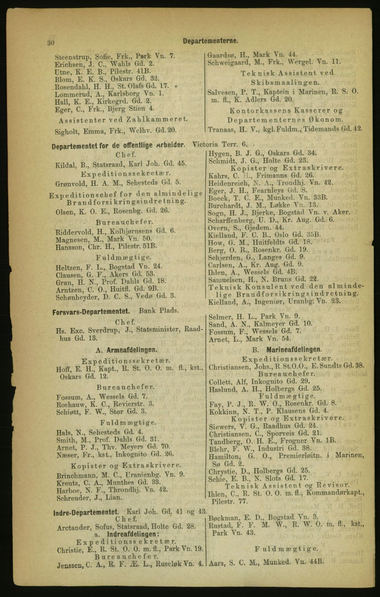 Kristiania/Oslo adressebok, PUBL/-, 1888, p. 30