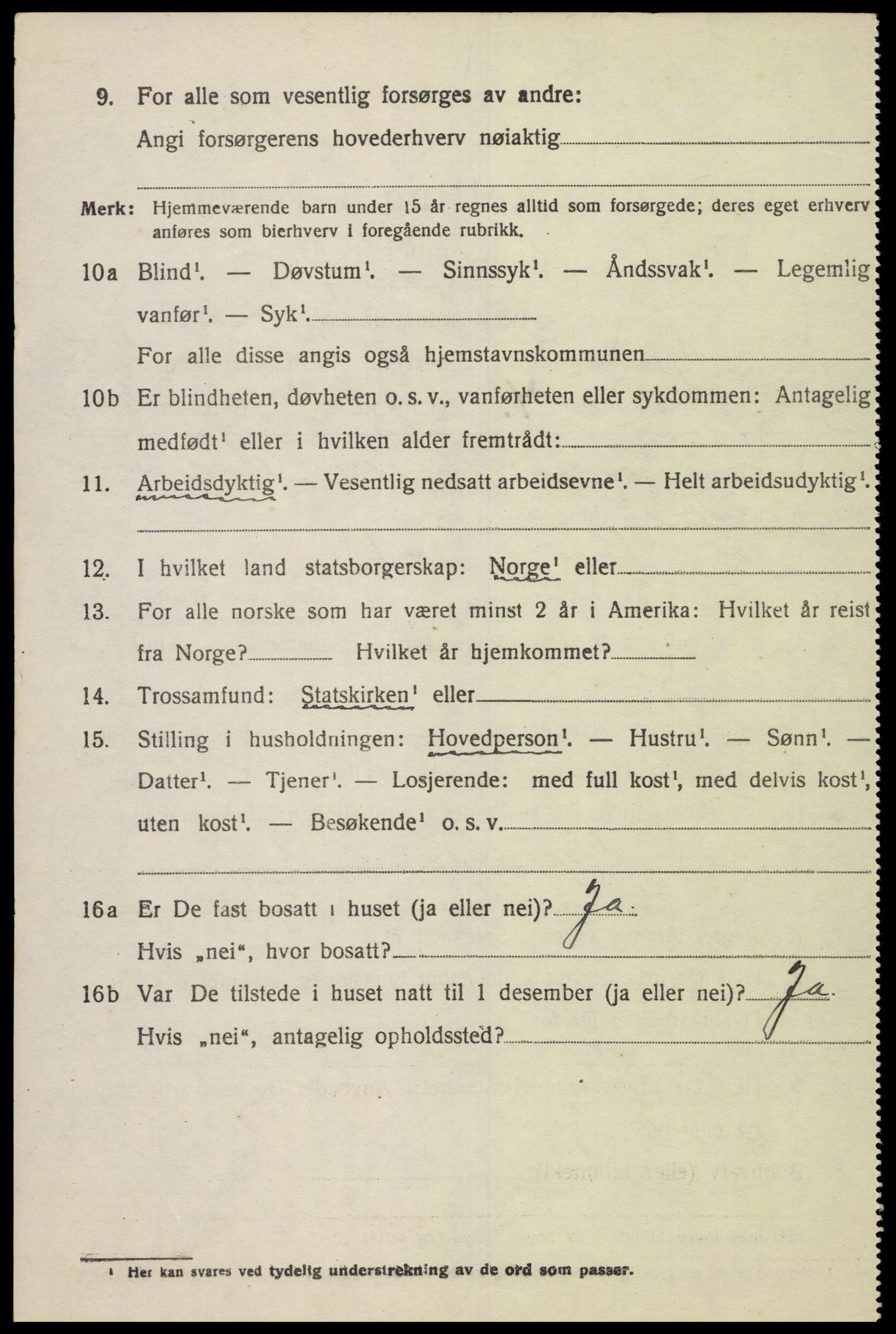 SAK, 1920 census for Grindheim, 1920, p. 586