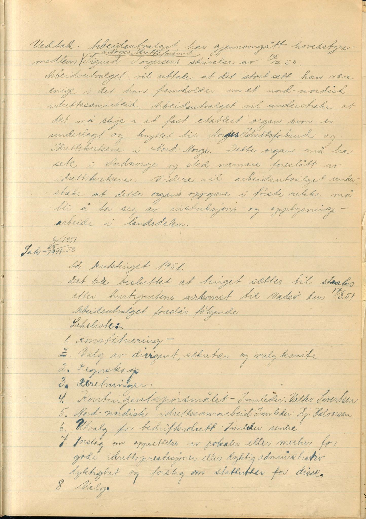 Aust-Finnmark Idrettskrets , FMFB/A-1041/A/L0001: Møteprotokoll for interimstyre, 1945-1951, p. 158