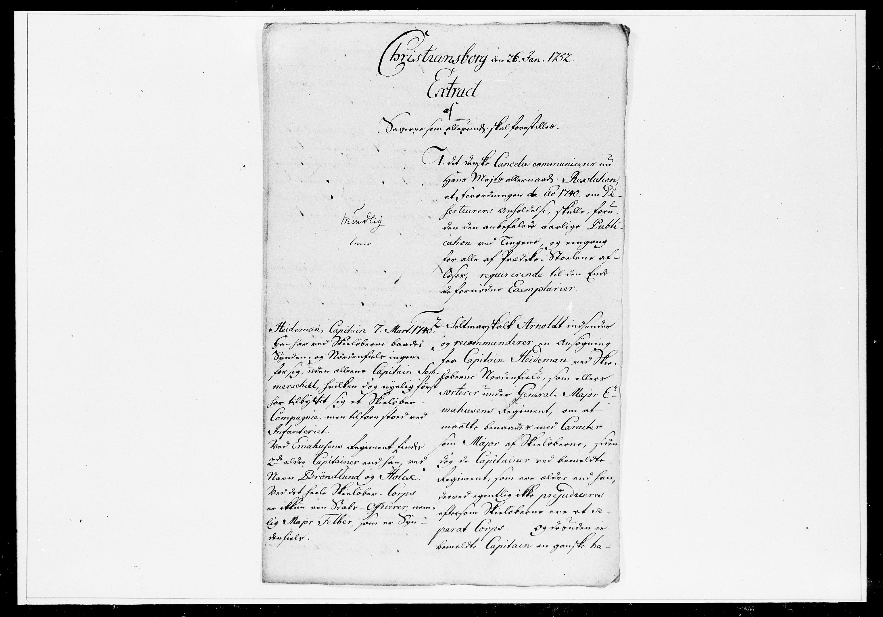 Krigskollegiet, Krigskancelliet, DRA/A-0006/-/1233-1240: Refererede sager, 1752, p. 16