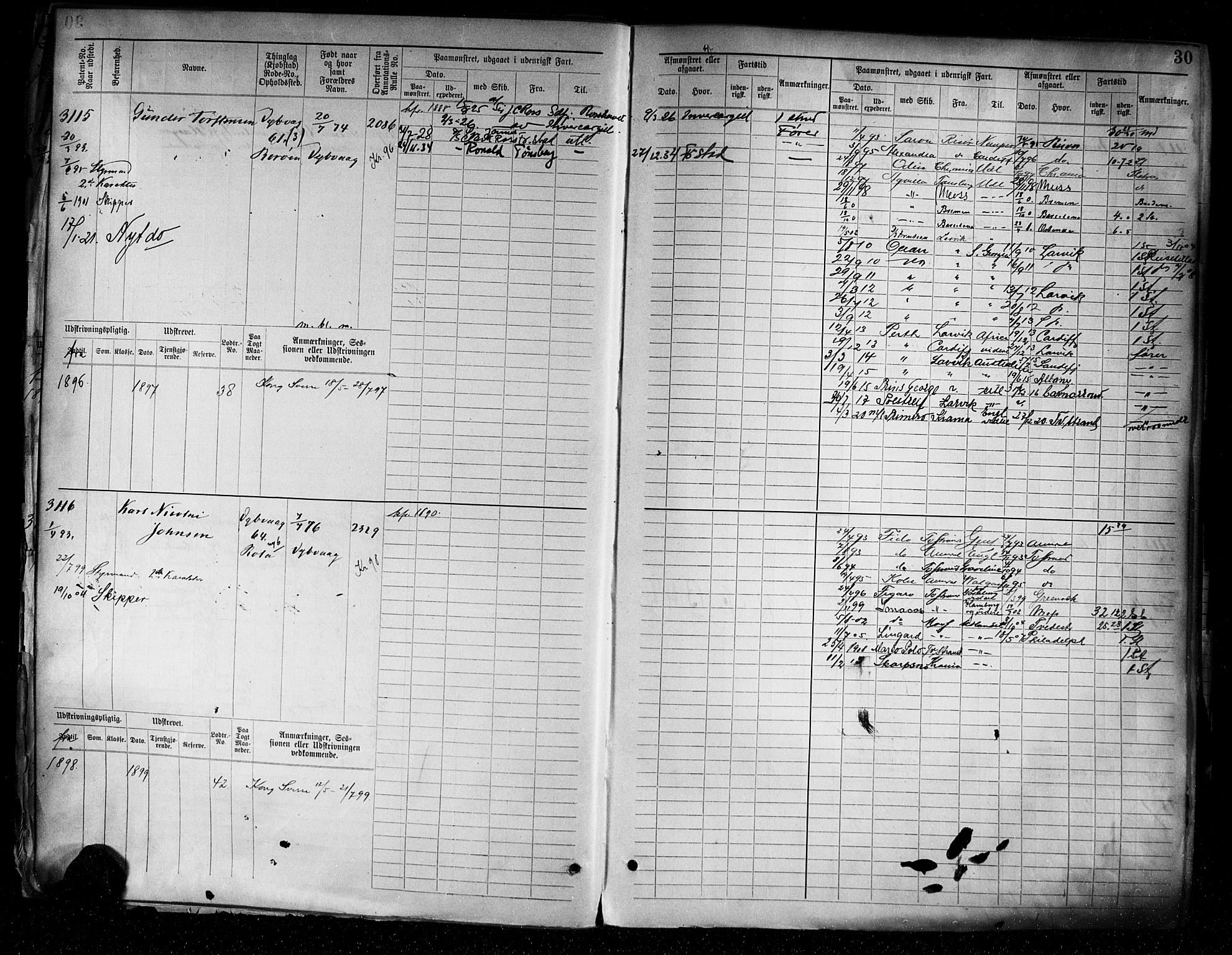 Tvedestrand mønstringskrets, AV/SAK-2031-0011/F/Fb/L0005: Hovedrulle A nr 3057-3817, R-6, 1890-1920, p. 32