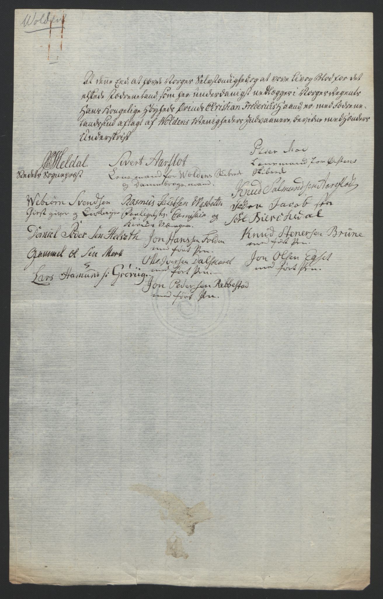 Statsrådssekretariatet, RA/S-1001/D/Db/L0008: Fullmakter for Eidsvollsrepresentantene i 1814. , 1814, p. 416