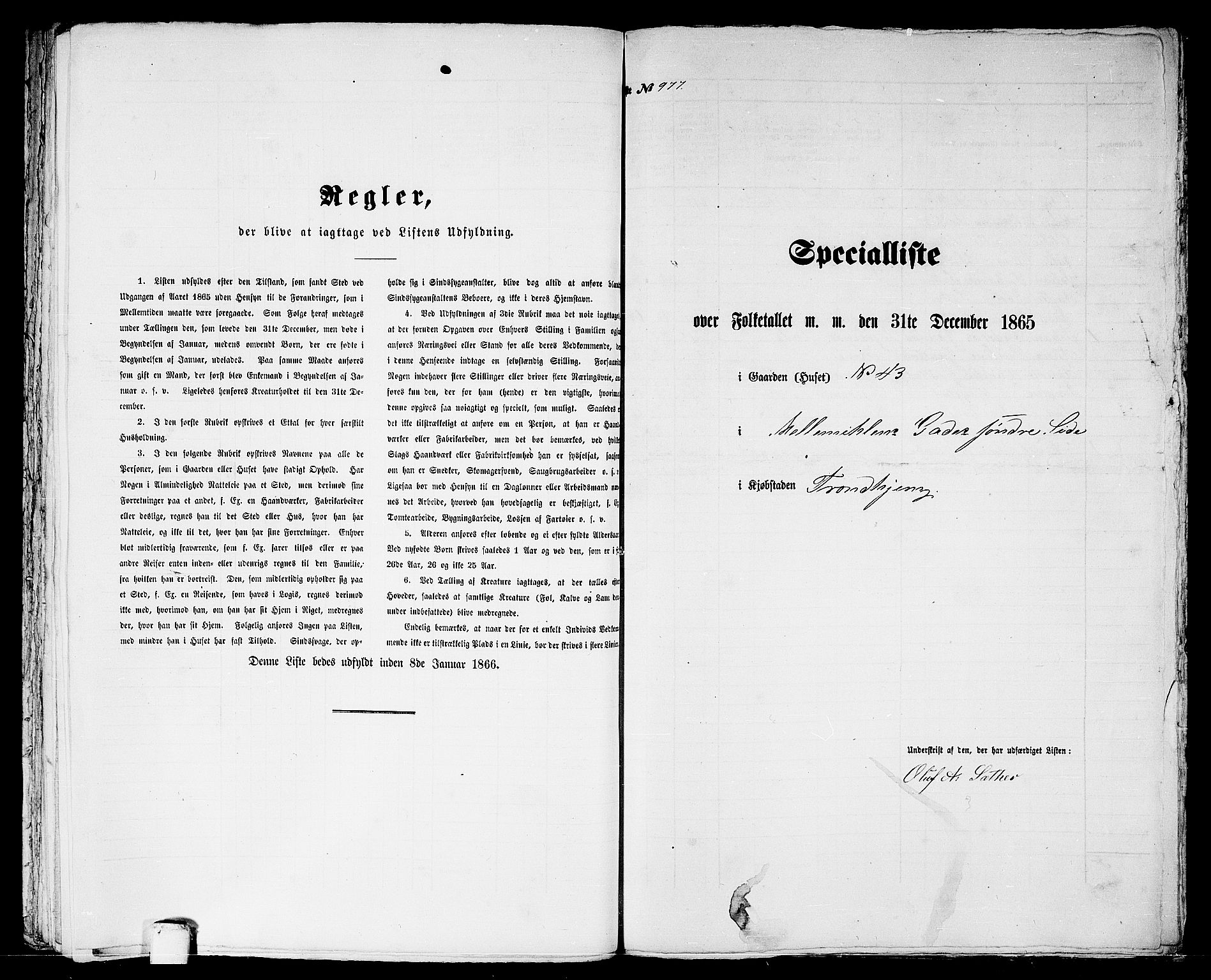 RA, 1865 census for Trondheim, 1865, p. 2033