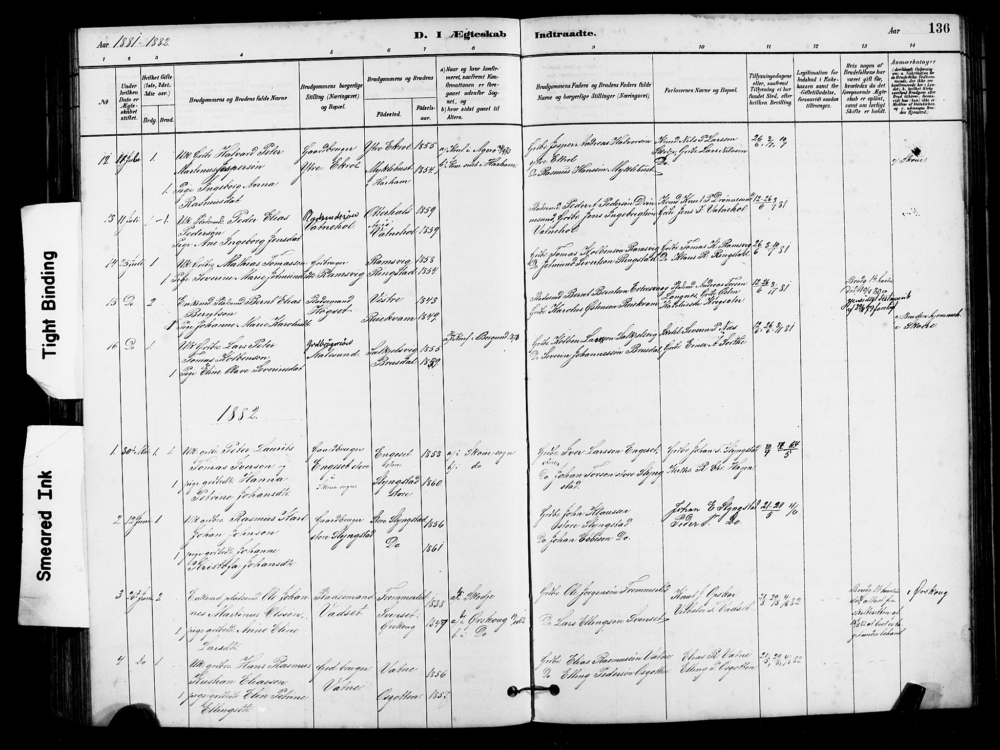 Ministerialprotokoller, klokkerbøker og fødselsregistre - Møre og Romsdal, AV/SAT-A-1454/525/L0376: Parish register (copy) no. 525C02, 1880-1902, p. 136