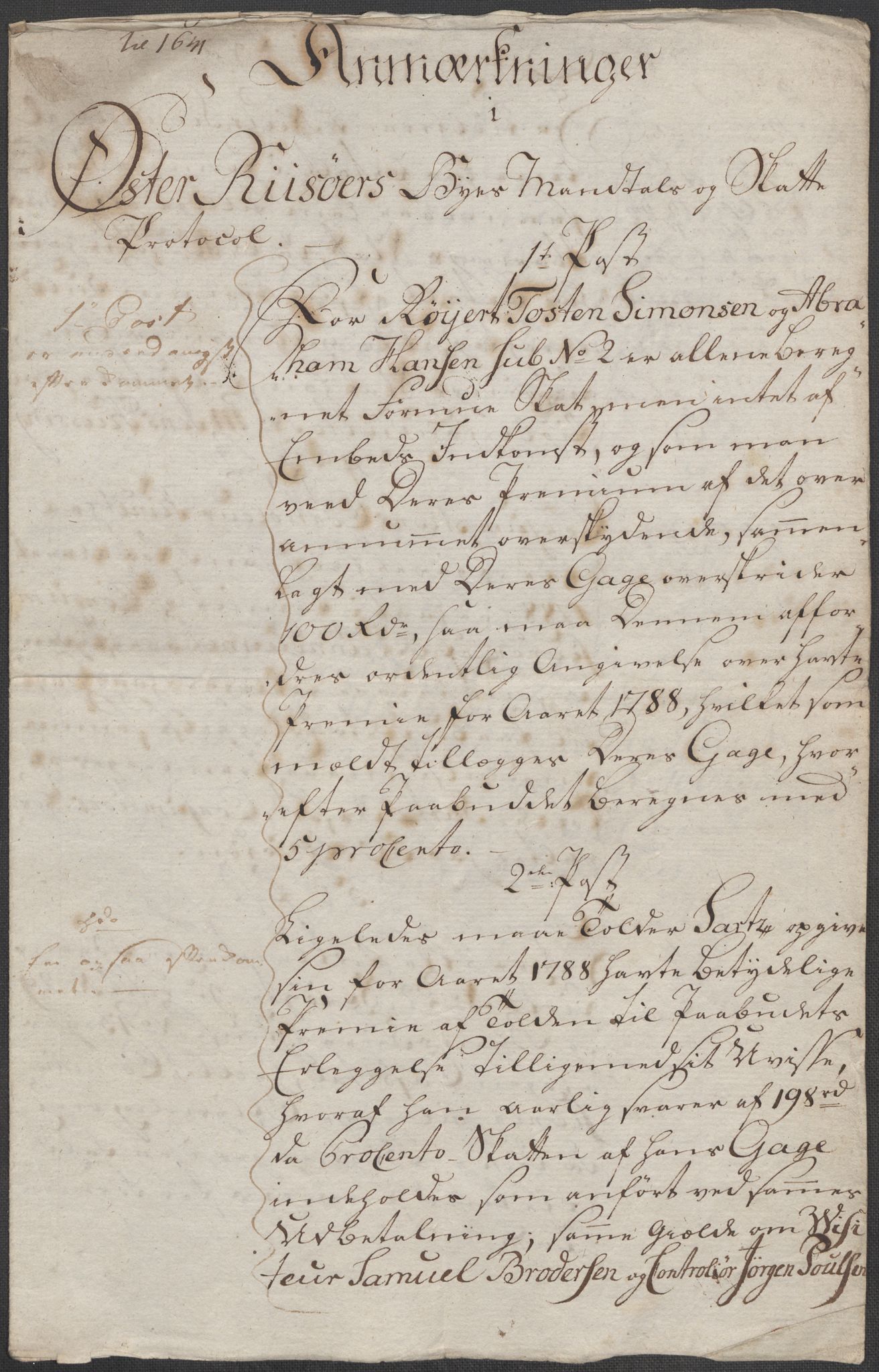 Rentekammeret inntil 1814, Reviderte regnskaper, Mindre regnskaper, AV/RA-EA-4068/Rf/Rfe/L0038: (Øster) Risør, Romsdal fogderi, 1789, p. 11