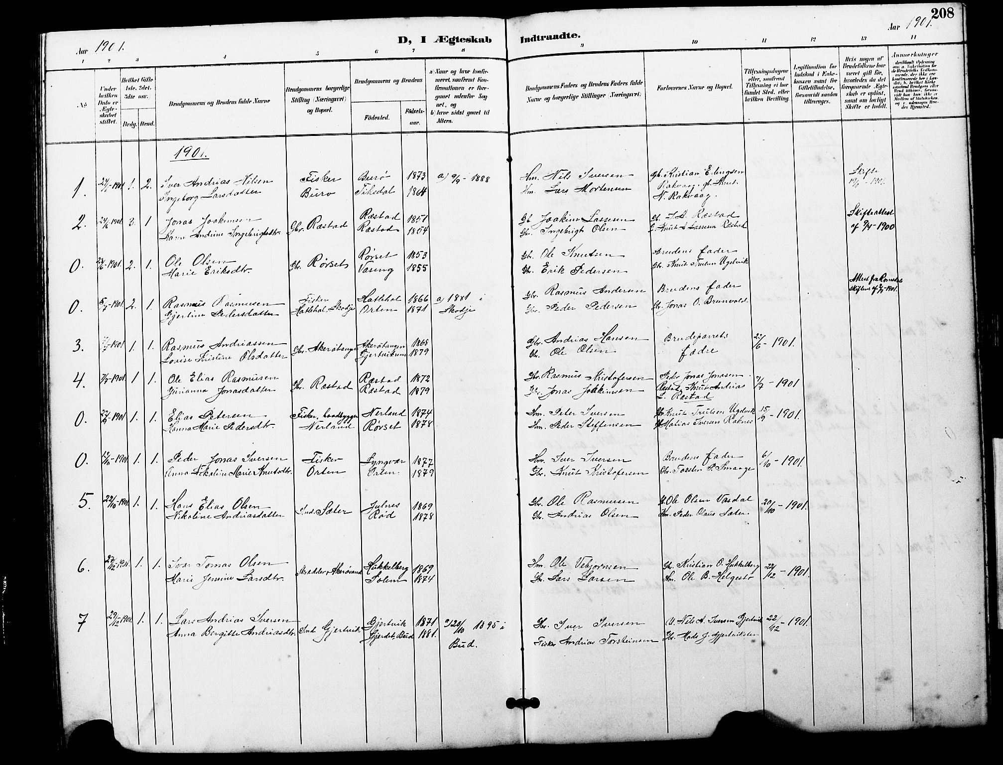 Ministerialprotokoller, klokkerbøker og fødselsregistre - Møre og Romsdal, SAT/A-1454/560/L0725: Parish register (copy) no. 560C02, 1895-1930, p. 208