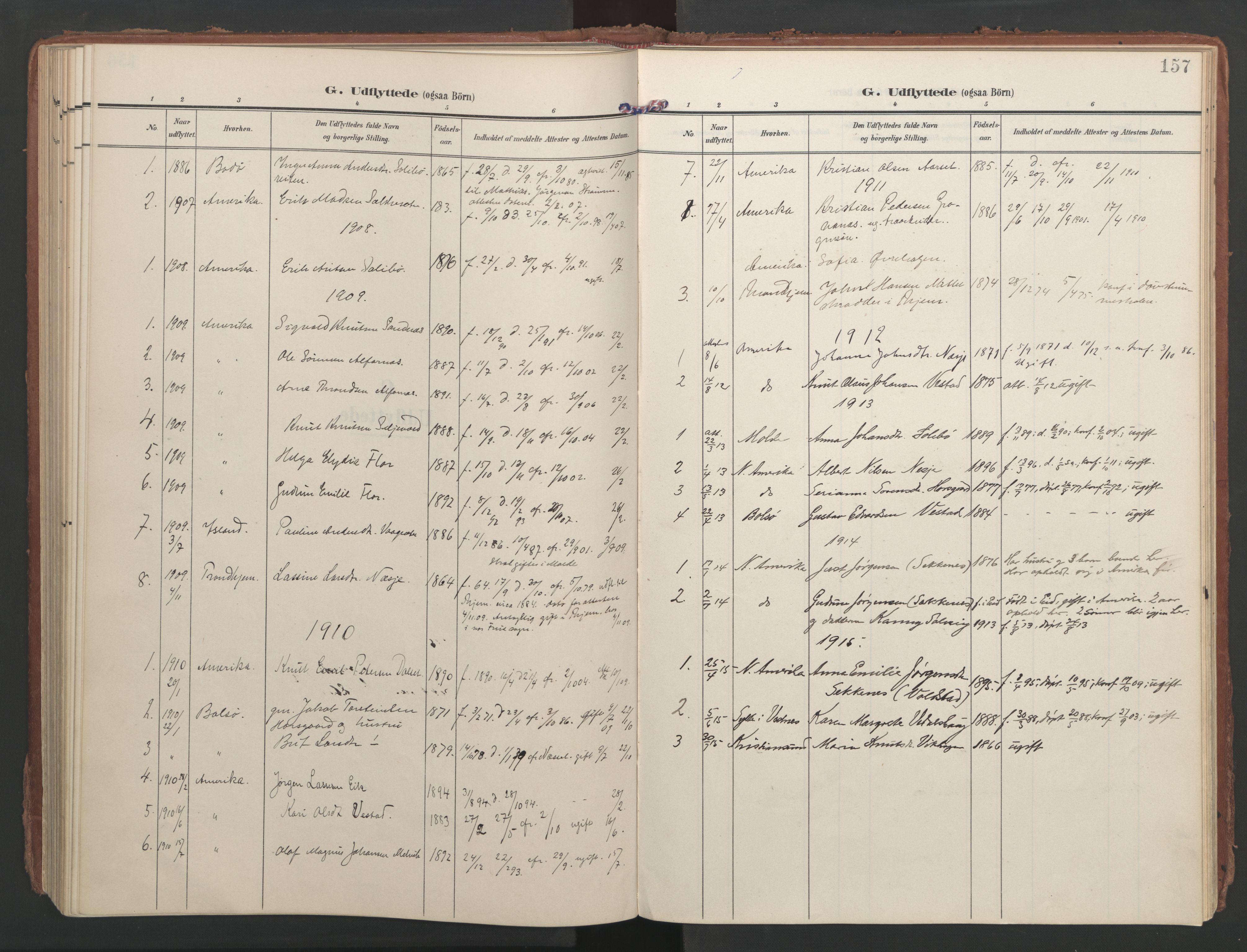 Ministerialprotokoller, klokkerbøker og fødselsregistre - Møre og Romsdal, AV/SAT-A-1454/547/L0605: Parish register (official) no. 547A07, 1907-1936, p. 157