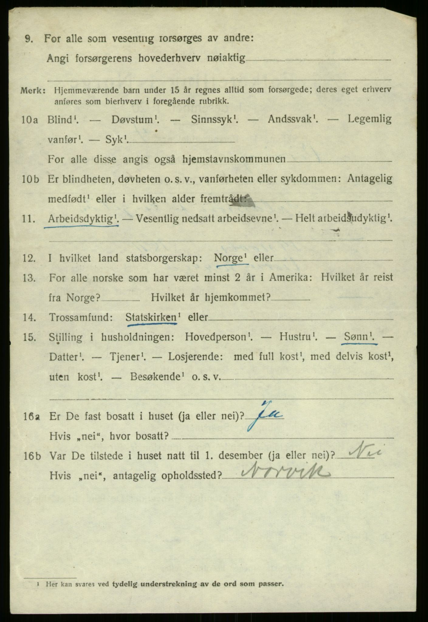 SAB, 1920 census for Vevring, 1920, p. 2373