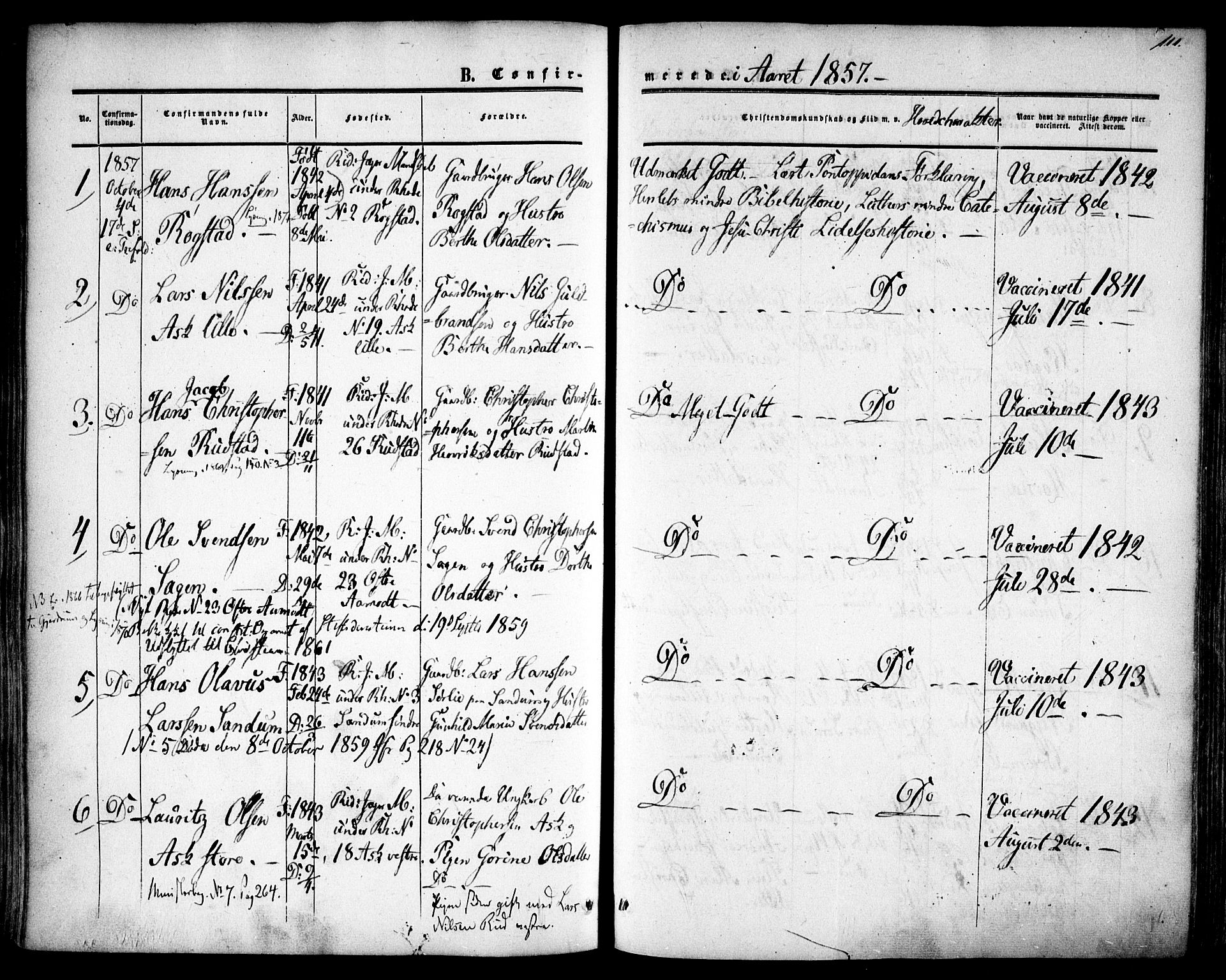 Gjerdrum prestekontor Kirkebøker, AV/SAO-A-10412b/F/Fa/L0007: Parish register (official) no. I 7, 1857-1866, p. 111