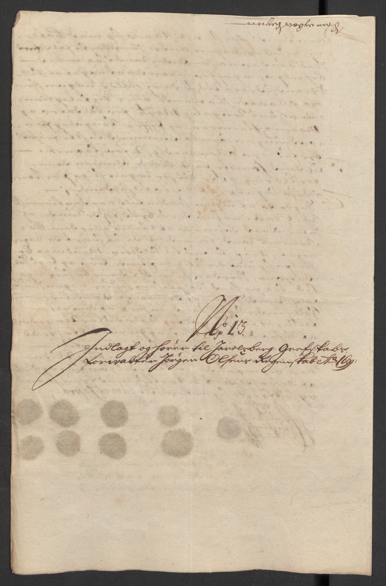 Rentekammeret inntil 1814, Reviderte regnskaper, Fogderegnskap, RA/EA-4092/R32/L1868: Fogderegnskap Jarlsberg grevskap, 1697-1699, p. 301