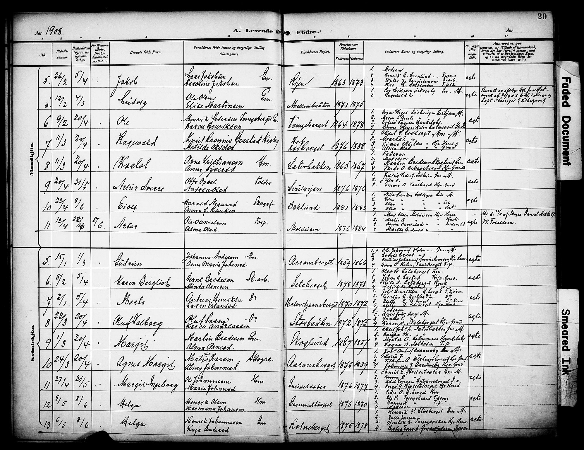 Grue prestekontor, SAH/PREST-036/H/Ha/Haa/L0014: Parish register (official) no. 14, 1898-1915, p. 29