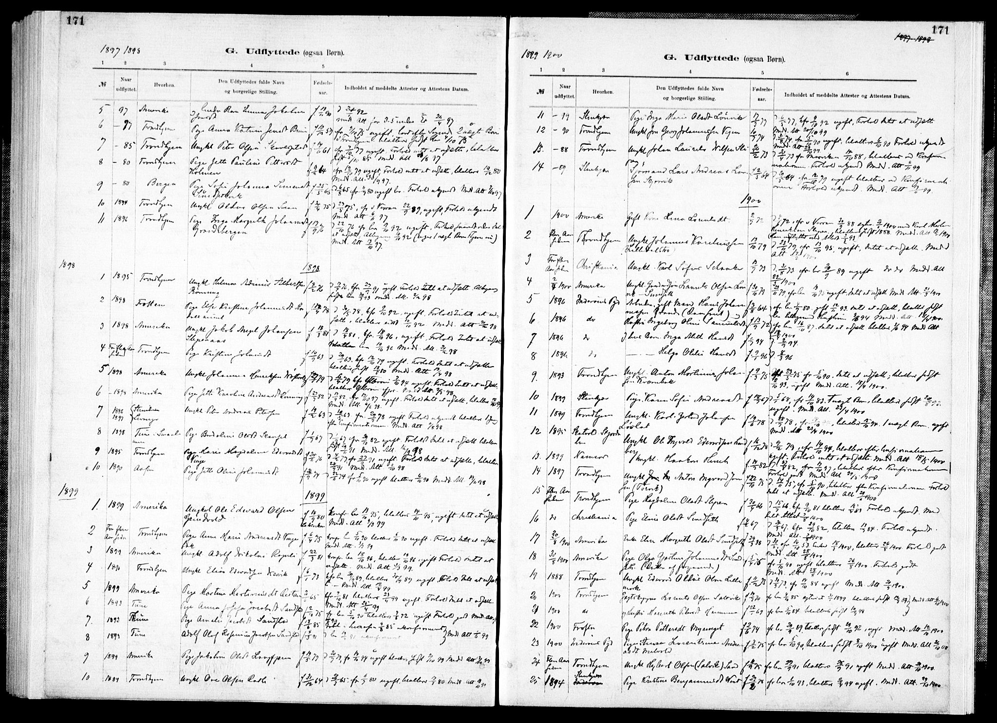Ministerialprotokoller, klokkerbøker og fødselsregistre - Nord-Trøndelag, SAT/A-1458/733/L0325: Parish register (official) no. 733A04, 1884-1908, p. 171