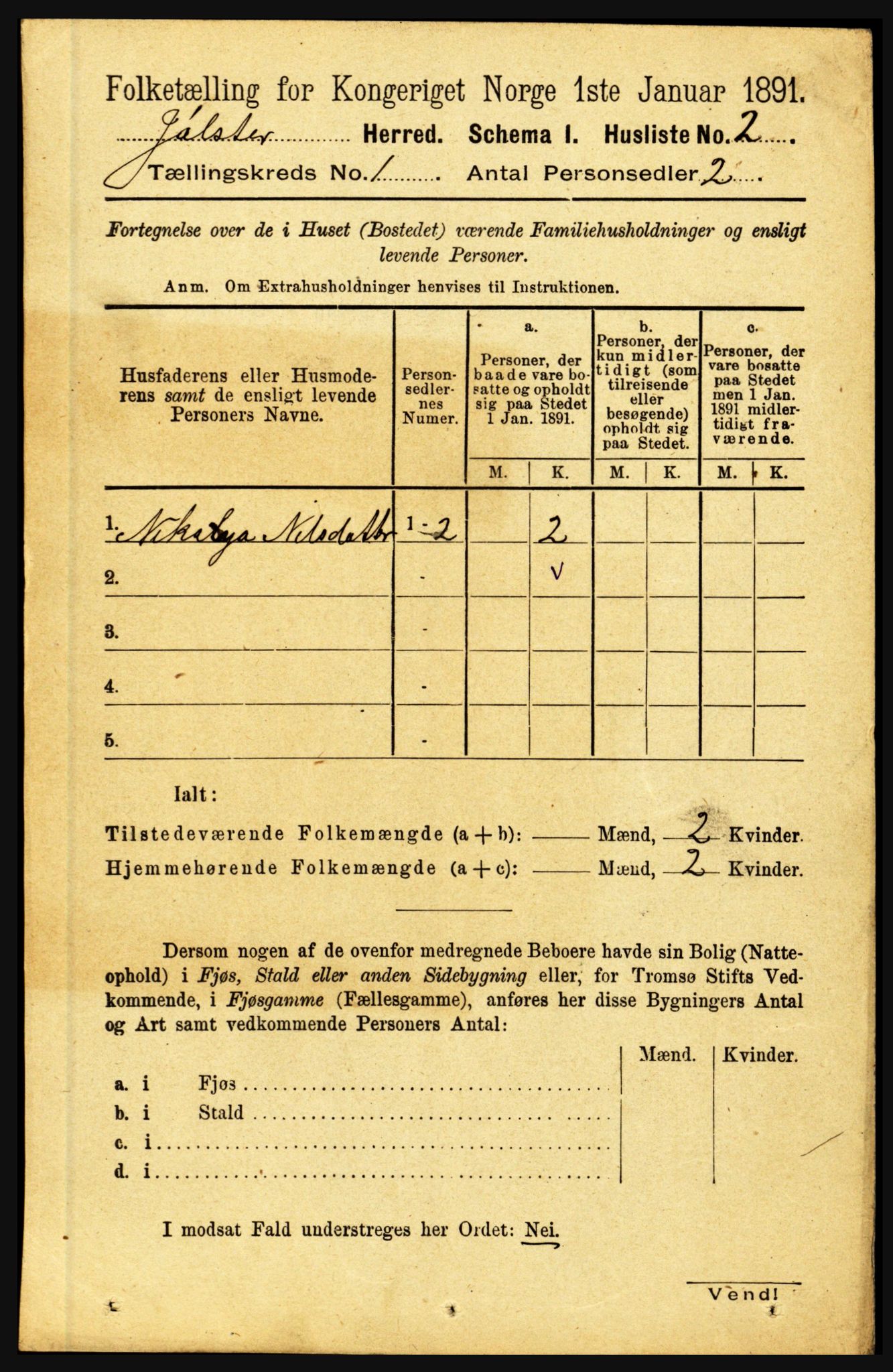 RA, 1891 census for 1431 Jølster, 1891, p. 30