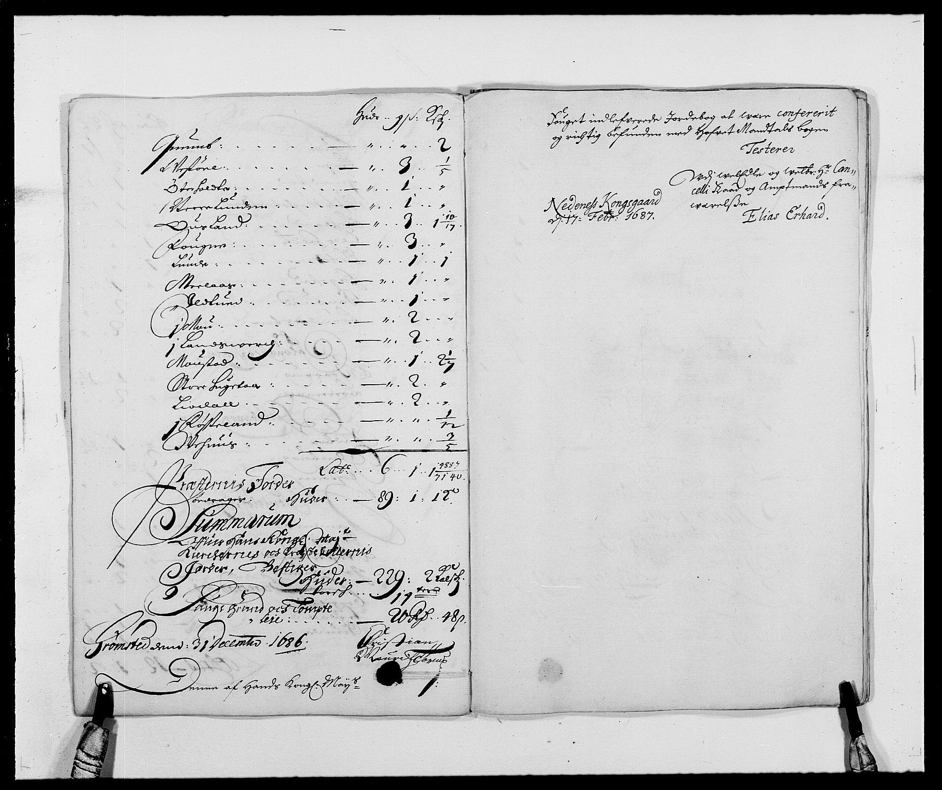Rentekammeret inntil 1814, Reviderte regnskaper, Fogderegnskap, AV/RA-EA-4092/R39/L2308: Fogderegnskap Nedenes, 1684-1689, p. 338