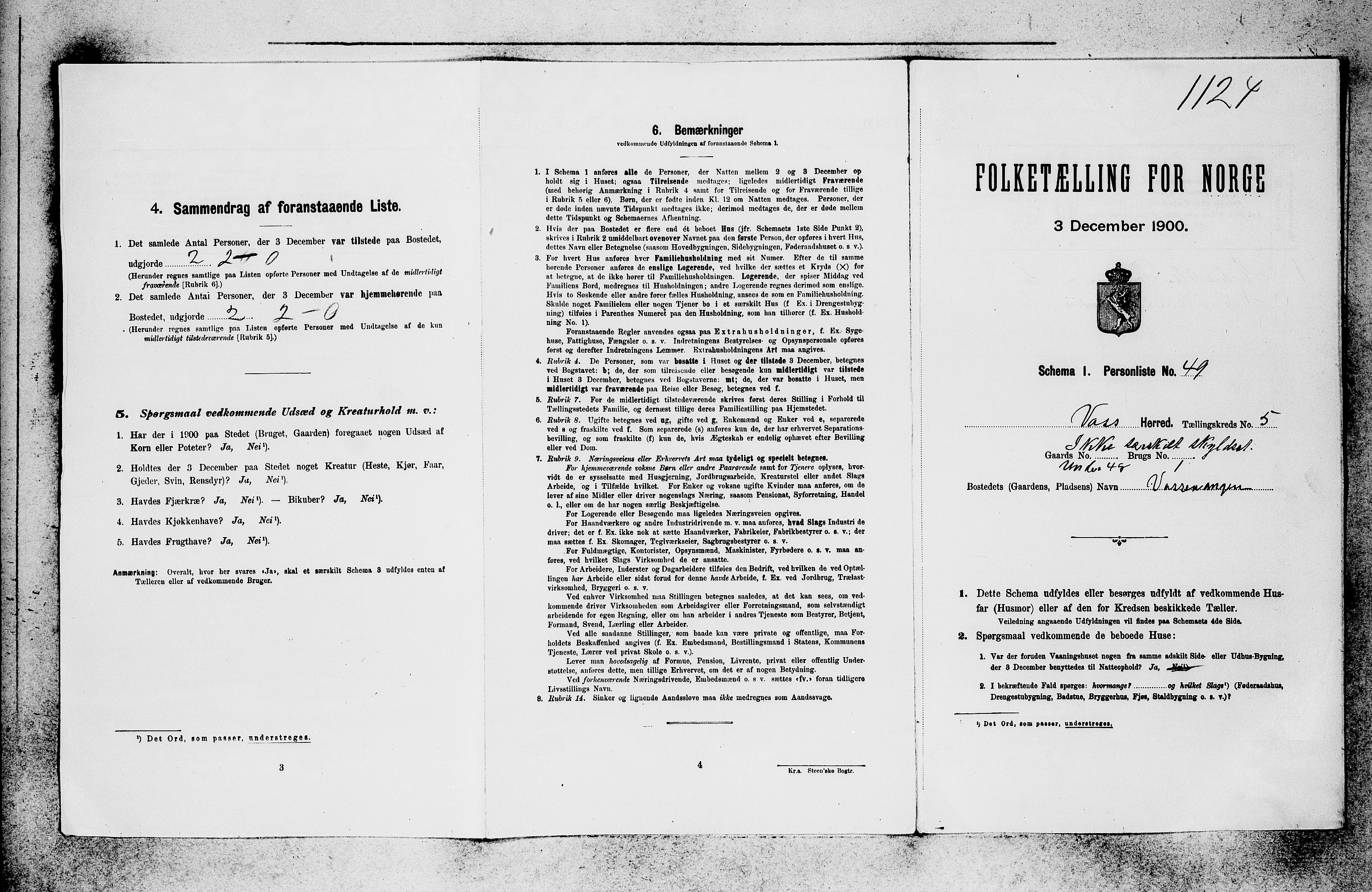 SAB, 1900 census for Voss, 1900, p. 764