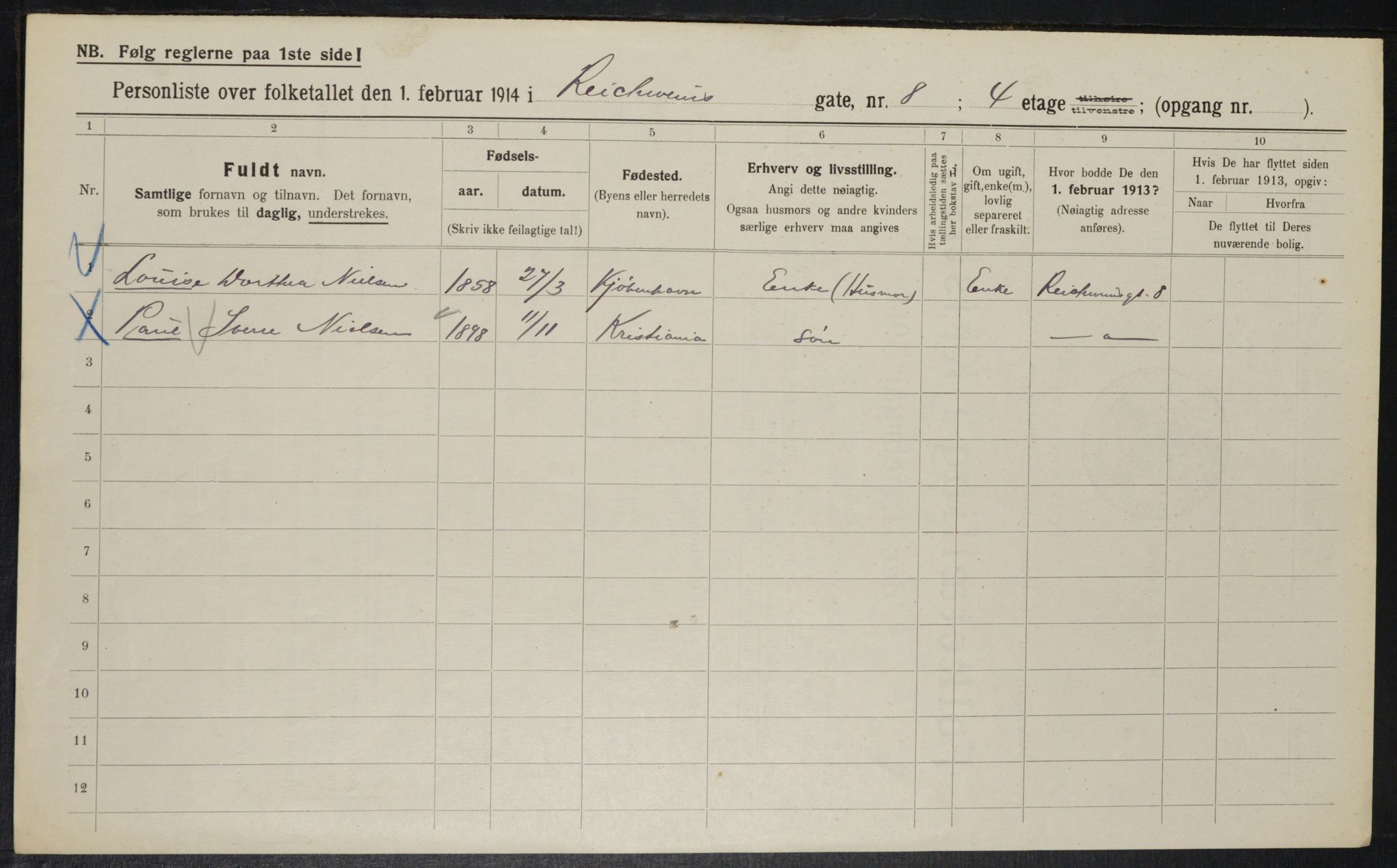 OBA, Municipal Census 1914 for Kristiania, 1914, p. 82772