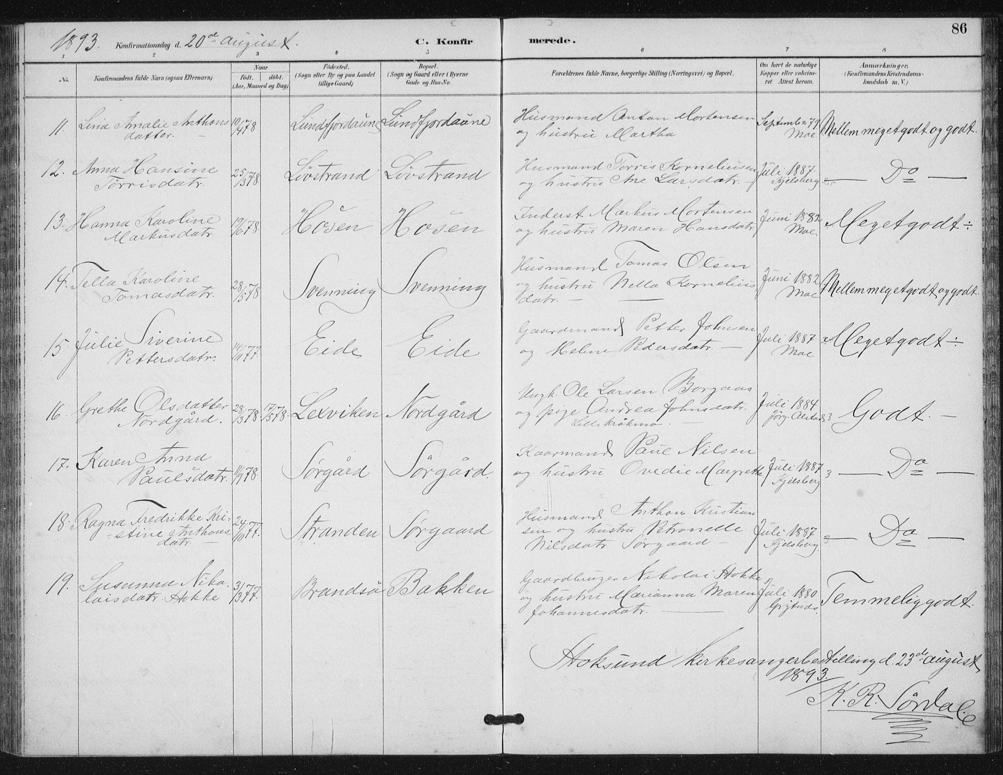 Ministerialprotokoller, klokkerbøker og fødselsregistre - Sør-Trøndelag, SAT/A-1456/656/L0698: Parish register (copy) no. 656C04, 1890-1904, p. 86