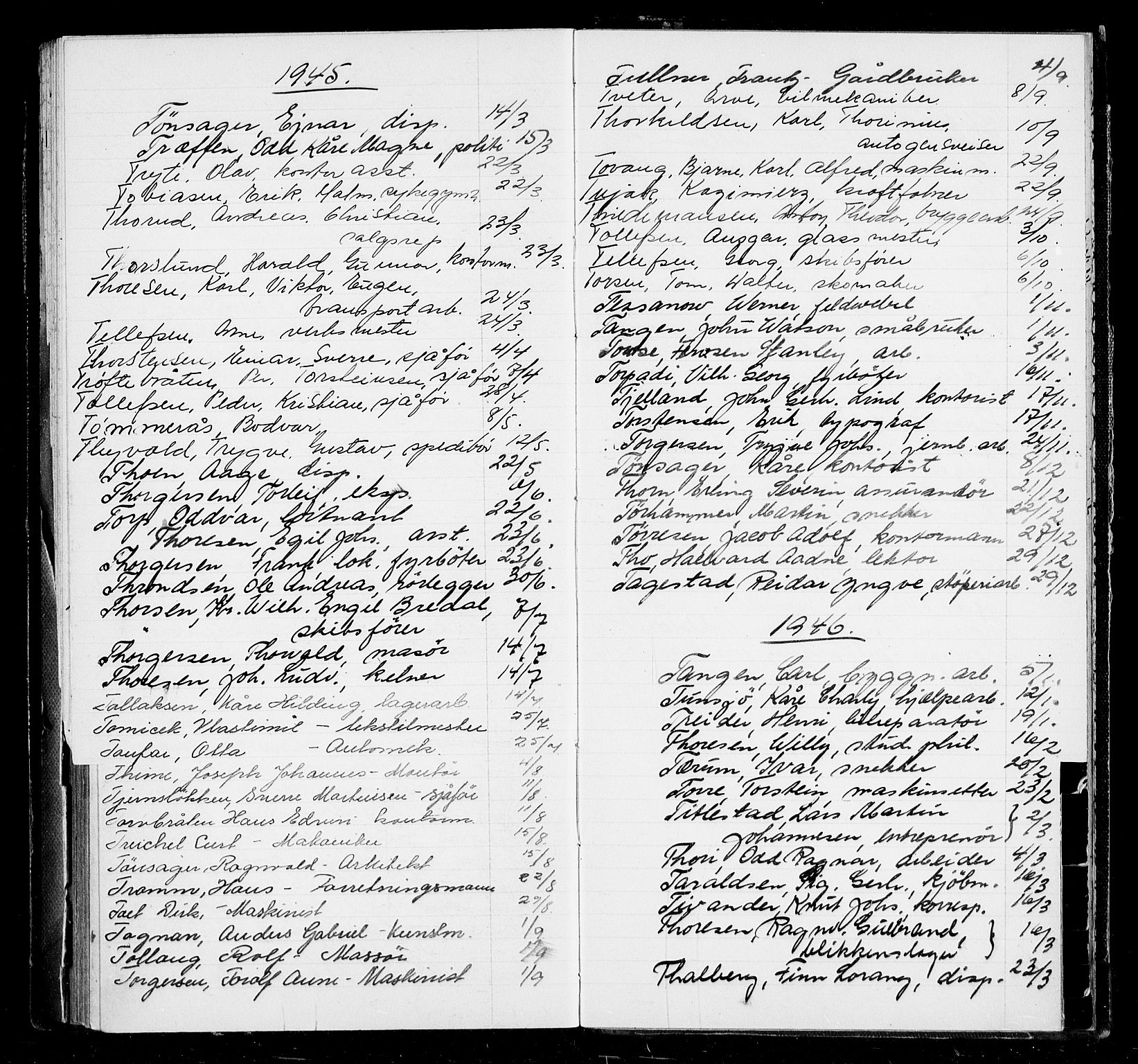 Oslo byfogd avd. I, AV/SAO-A-10220/L/La/L0006: Vigselsregister, 1943-1946, p. 124