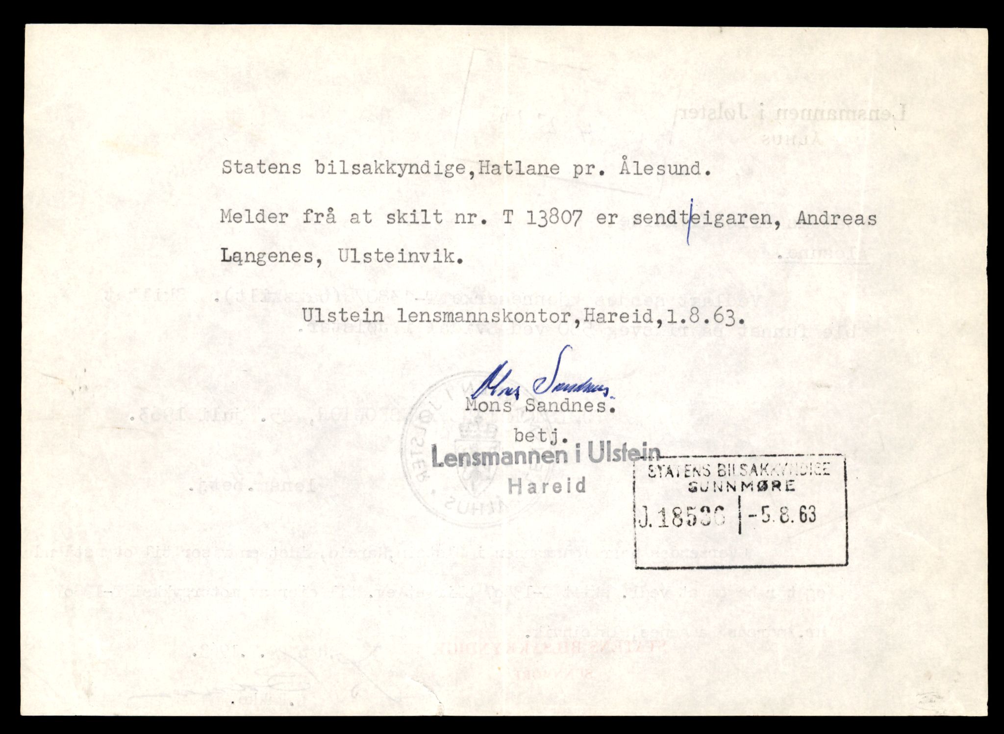 Møre og Romsdal vegkontor - Ålesund trafikkstasjon, AV/SAT-A-4099/F/Fe/L0041: Registreringskort for kjøretøy T 13710 - T 13905, 1927-1998, p. 1734
