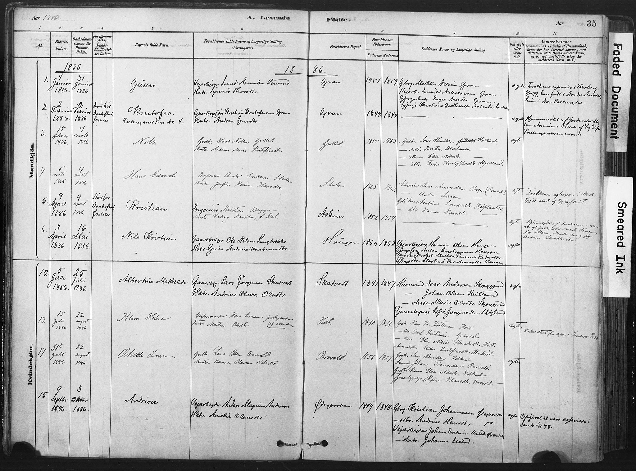 Andebu kirkebøker, AV/SAKO-A-336/F/Fa/L0007: Parish register (official) no. 7, 1878-1899, p. 35