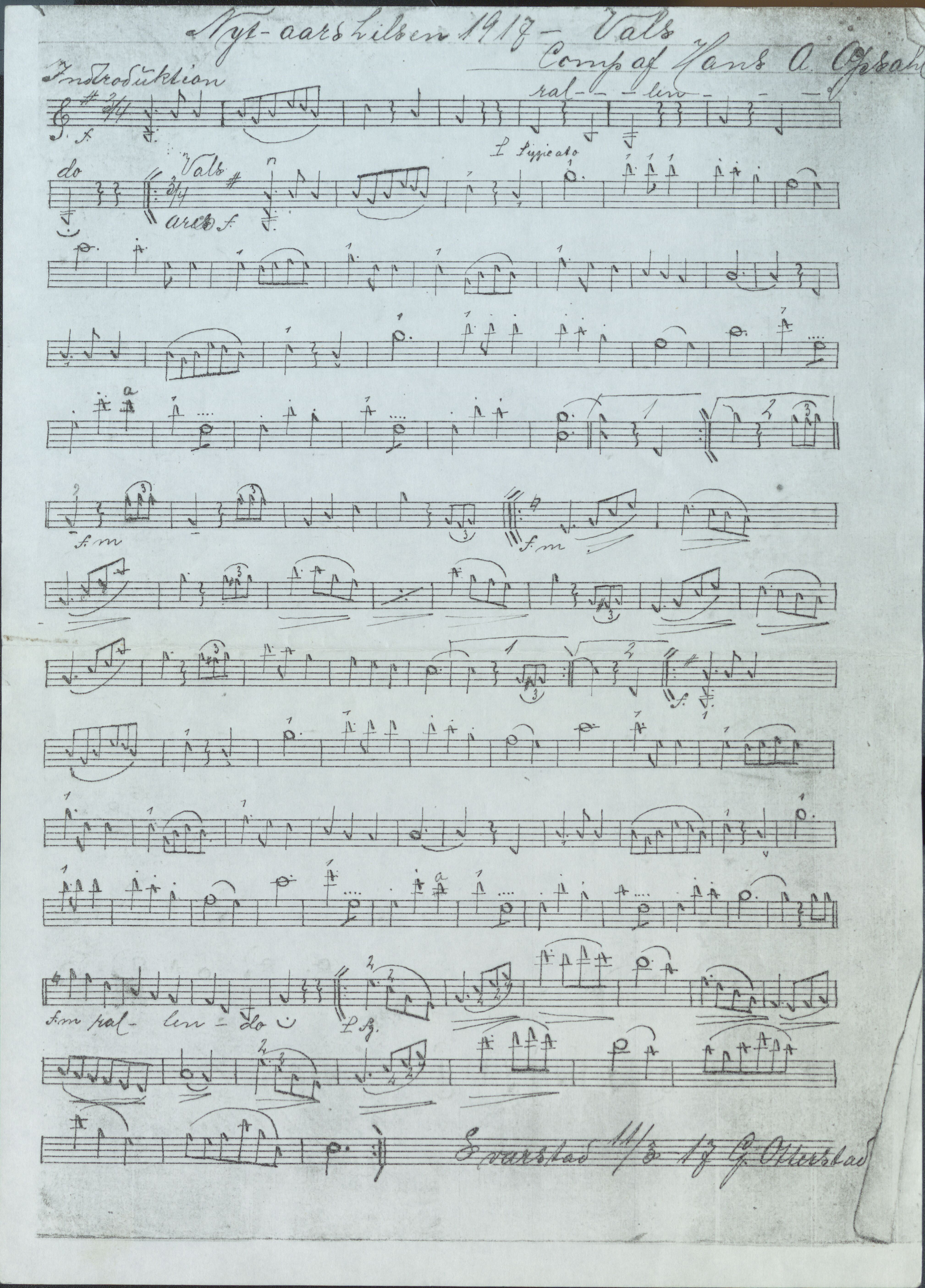 Sa 42 - Storgårds- og folkemusikk fra Klokkergården (Lardal bygdetun), VEMU/A-2514/F/L0001/0006: Originale håndskrevne, trykte og kopierte noter og notebøker, hefter, brev m.m. / Noter etter Hans Andreassen Opsahl, Lardal, 1820-1920