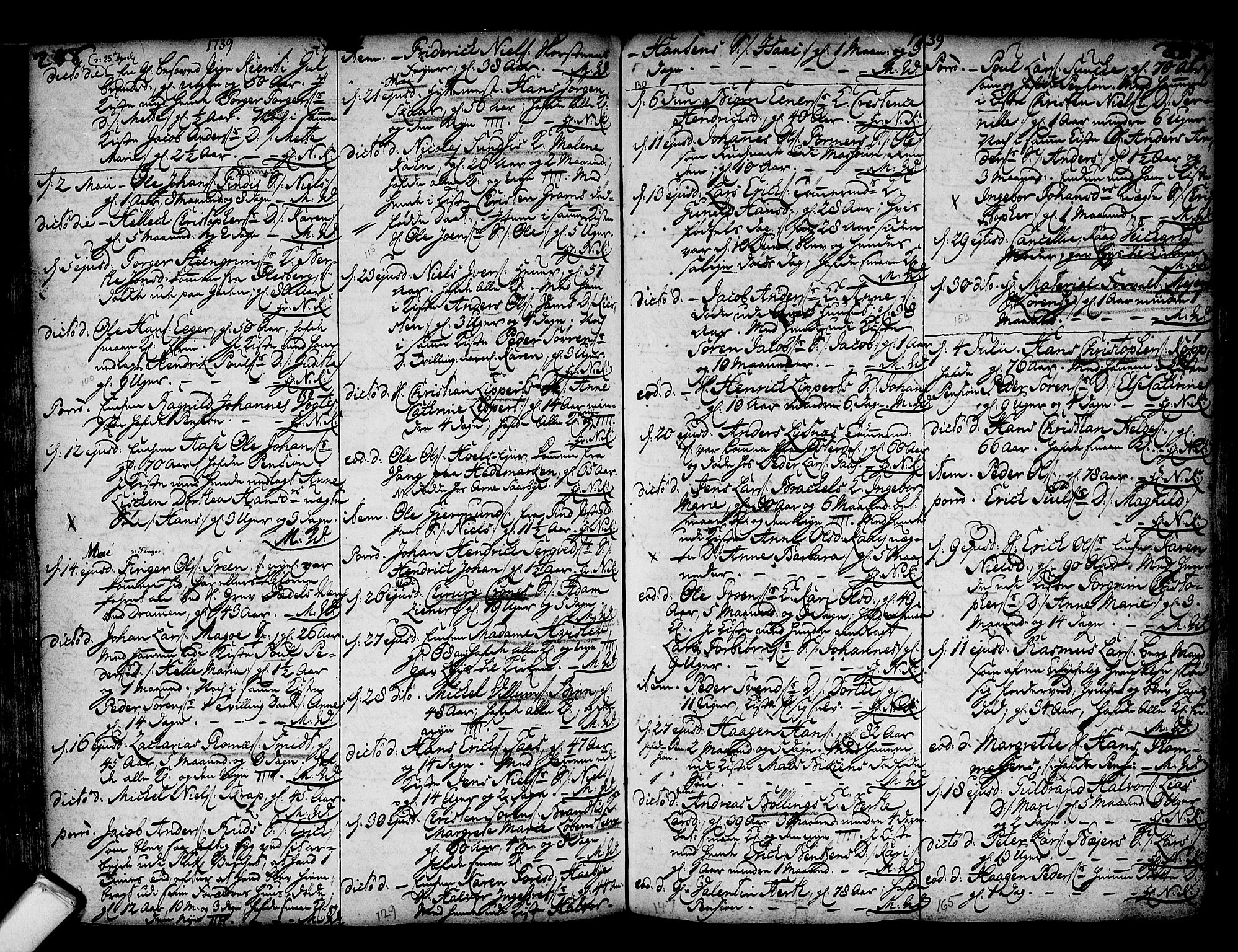 Kongsberg kirkebøker, AV/SAKO-A-22/F/Fa/L0002: Parish register (official) no. I 2, 1721-1743, p. 286-287