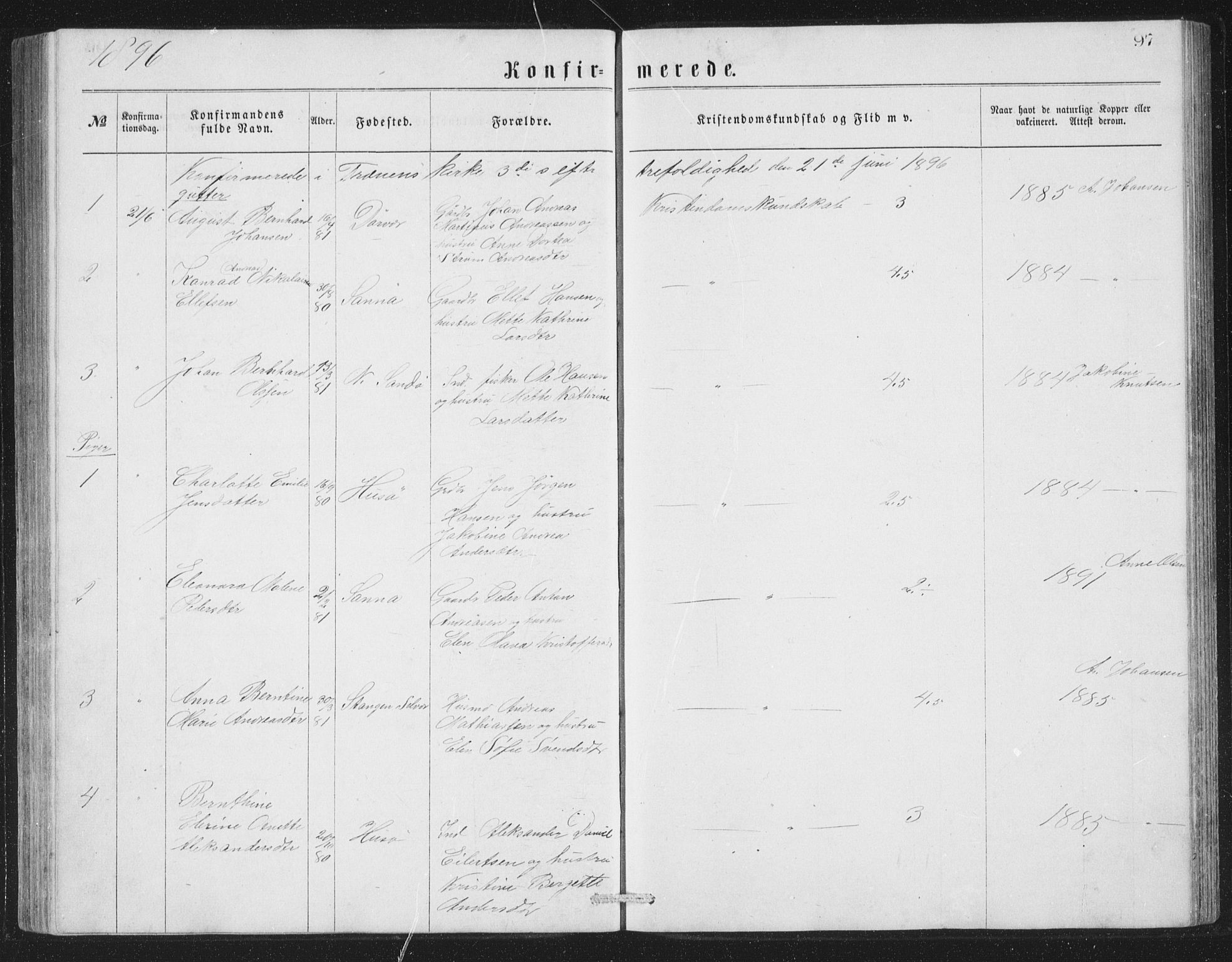 Ministerialprotokoller, klokkerbøker og fødselsregistre - Nordland, SAT/A-1459/840/L0582: Parish register (copy) no. 840C02, 1874-1900, p. 97