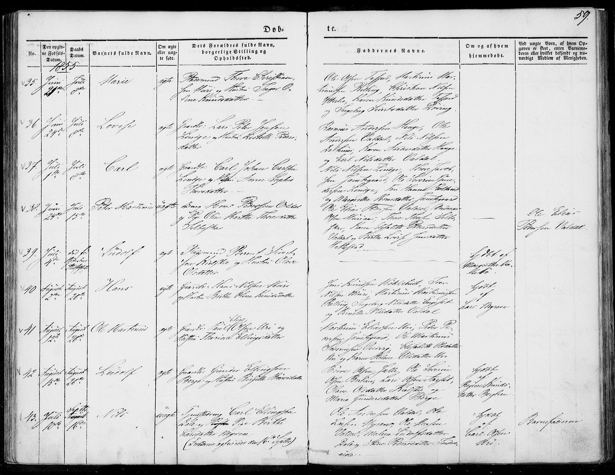 Ministerialprotokoller, klokkerbøker og fødselsregistre - Møre og Romsdal, SAT/A-1454/519/L0249: Parish register (official) no. 519A08, 1846-1868, p. 59