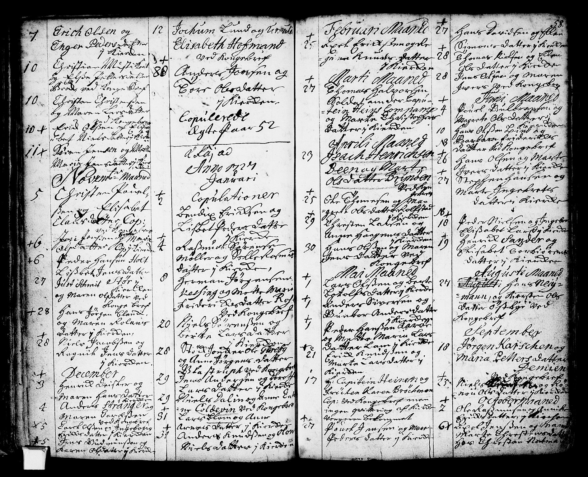 Oslo domkirke Kirkebøker, AV/SAO-A-10752/F/Fa/L0002: Parish register (official) no. 2, 1705-1730, p. 58